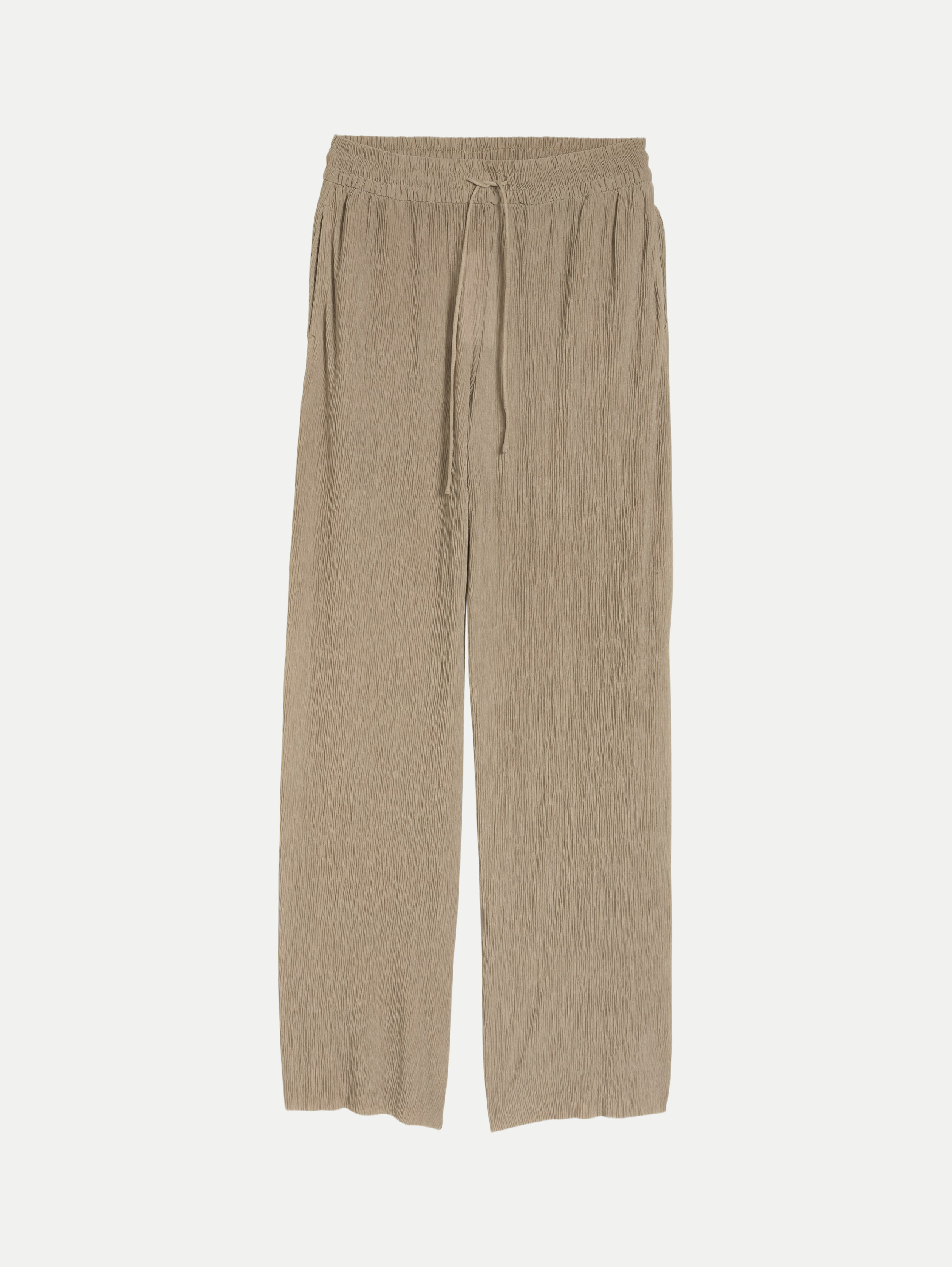 Wide- Leg Hose mit elastischem Bund Beige 40/30