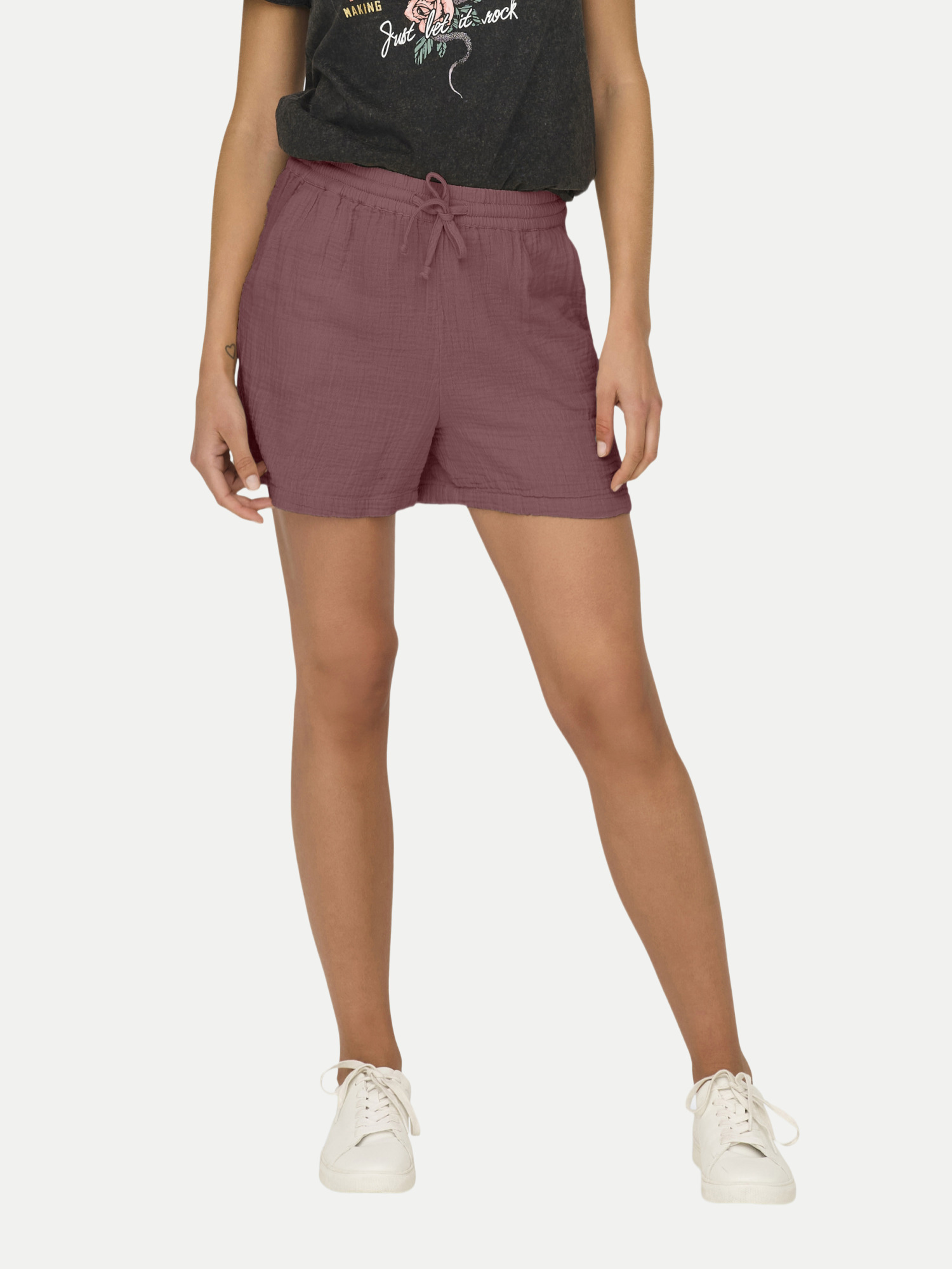 Shorts mit Strukturmuster Violett S