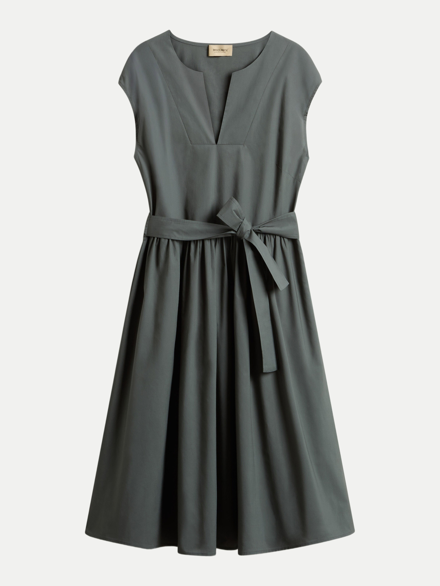 Kurzes Kleid aus Popeline Grün L