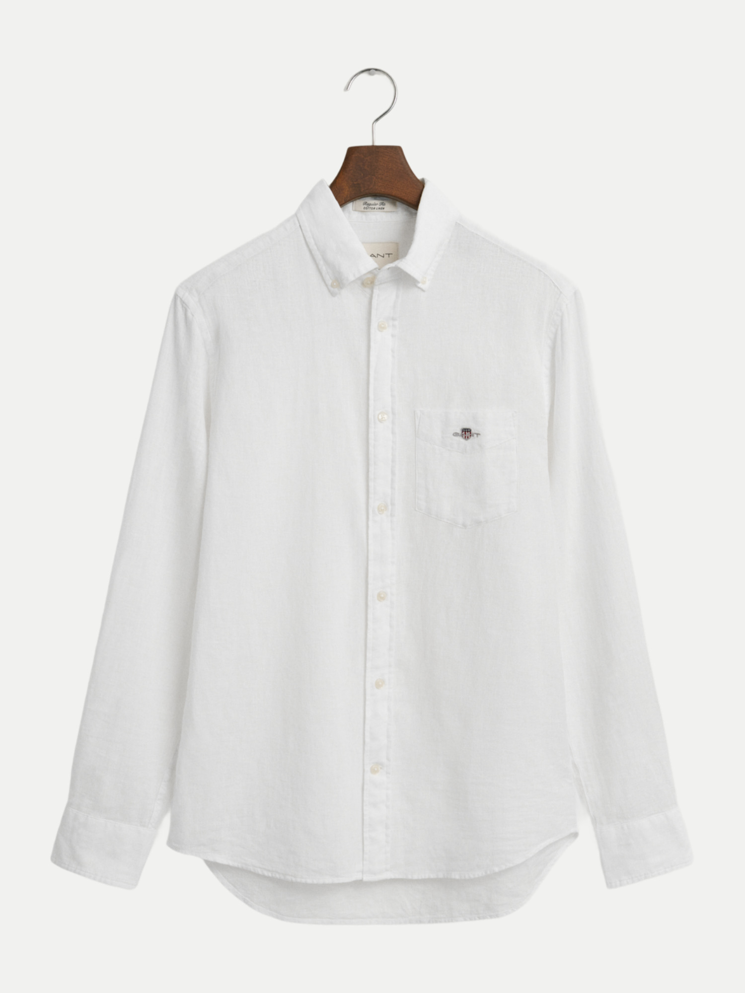 Leinenhemd Regular-Fit S Regular Fit,Unifarben,Weiß,Herren,Freizeit,Lang,Button Down,Leinen