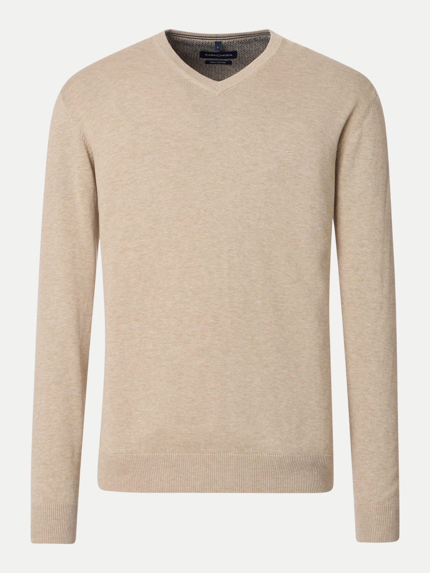 Pullover mit V-Ausschnitt Beige L
