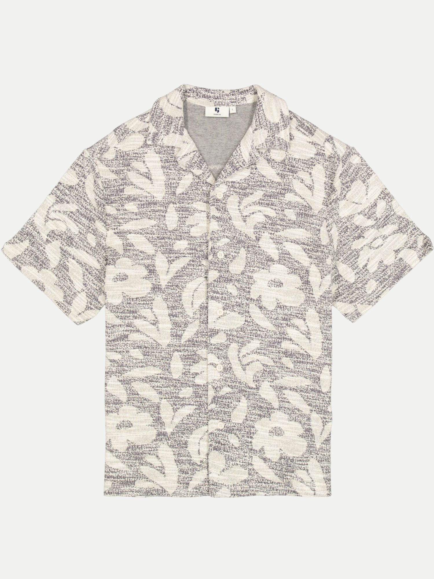 Kurzarmhemd mit Allover-Print Grau M