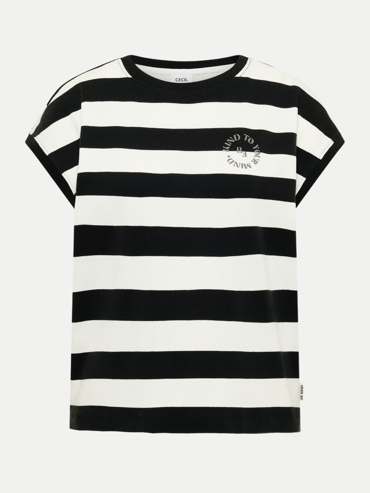 Cecil T-Shirt Gestreift Schwarz M