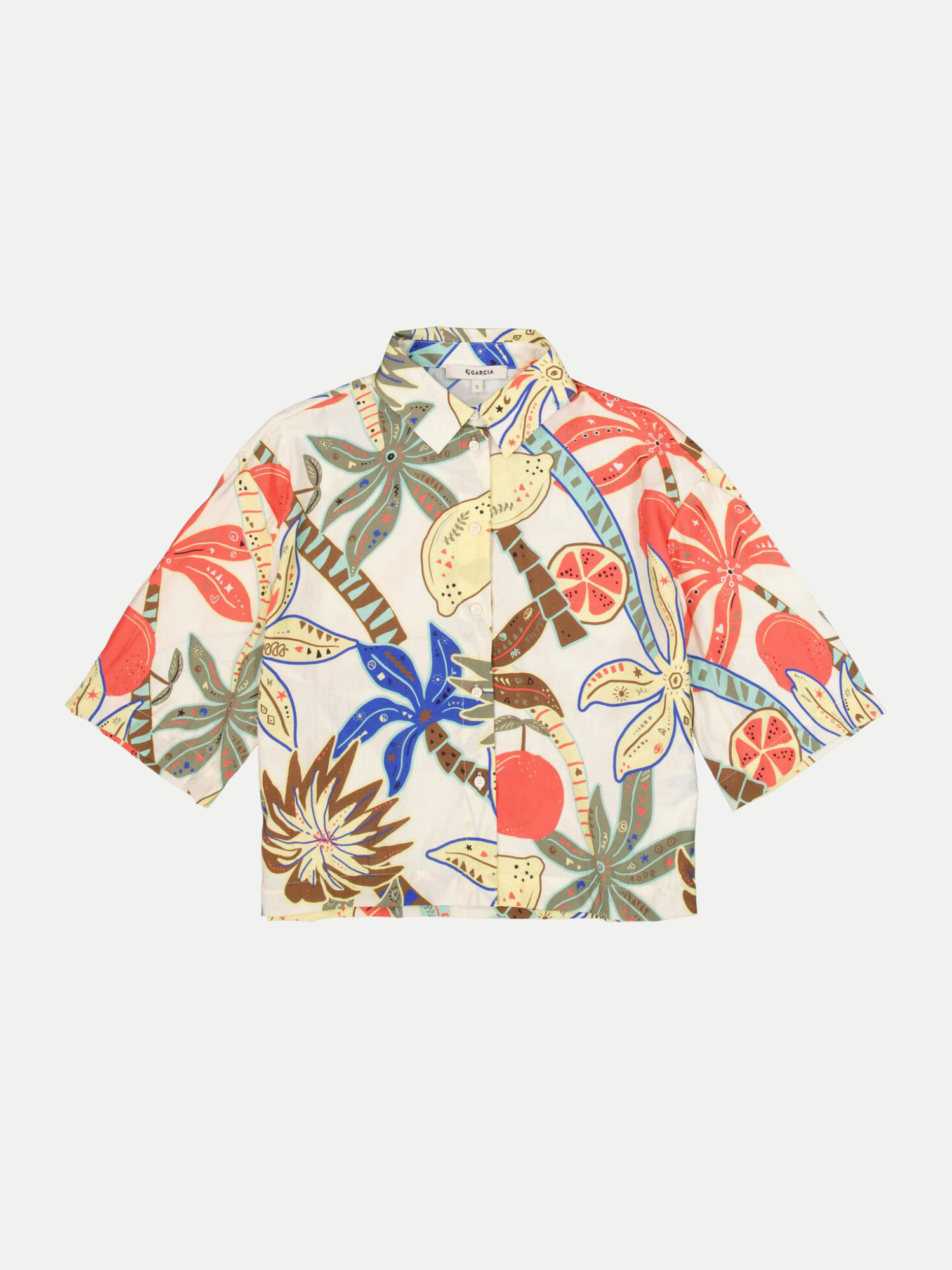 Bluse mit Allover-Print Mehrfarbig L