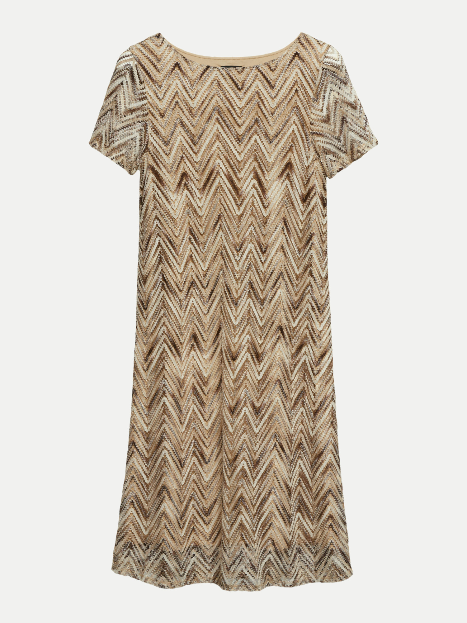 BLACK LABEL Kleid mit Zick-Zack-Muster Beige 36