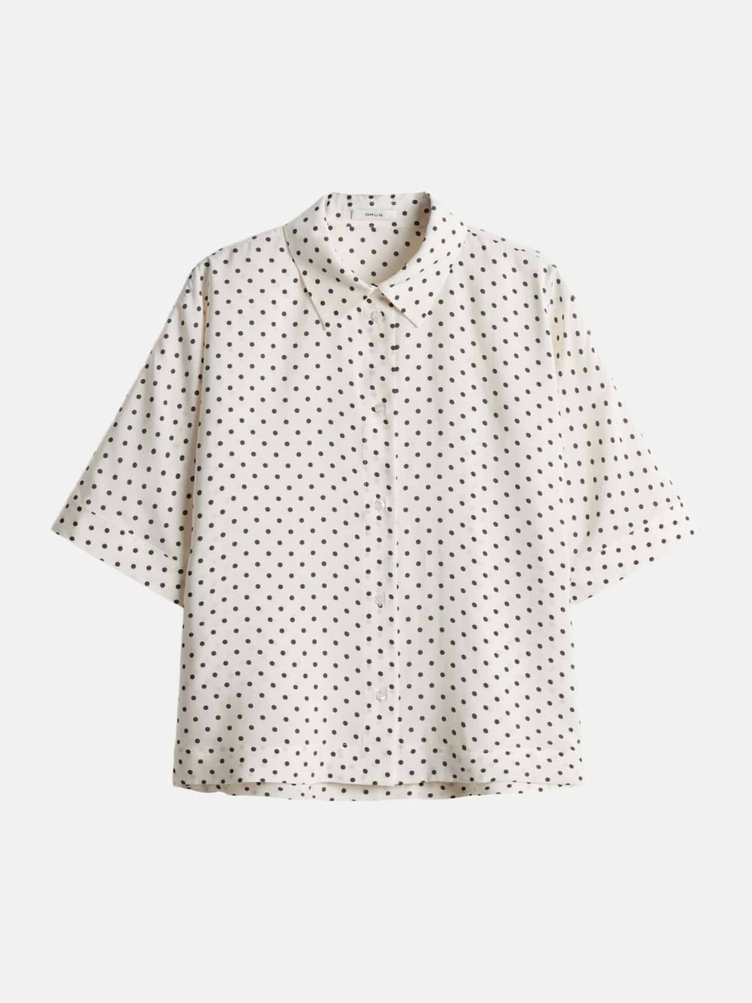 Hemdbluse FARISE Polka Dot Design Weiß 36