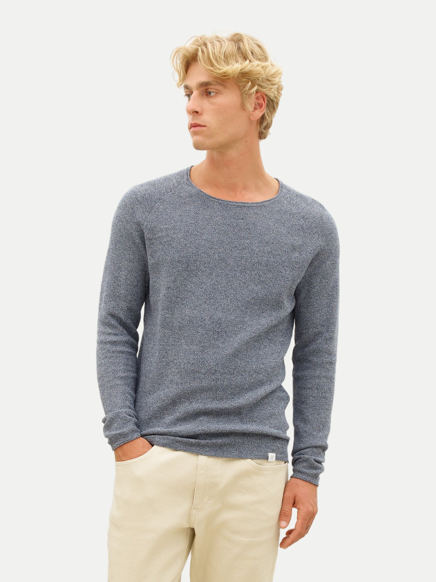 Pullover mit Wabenstruktur Blau S