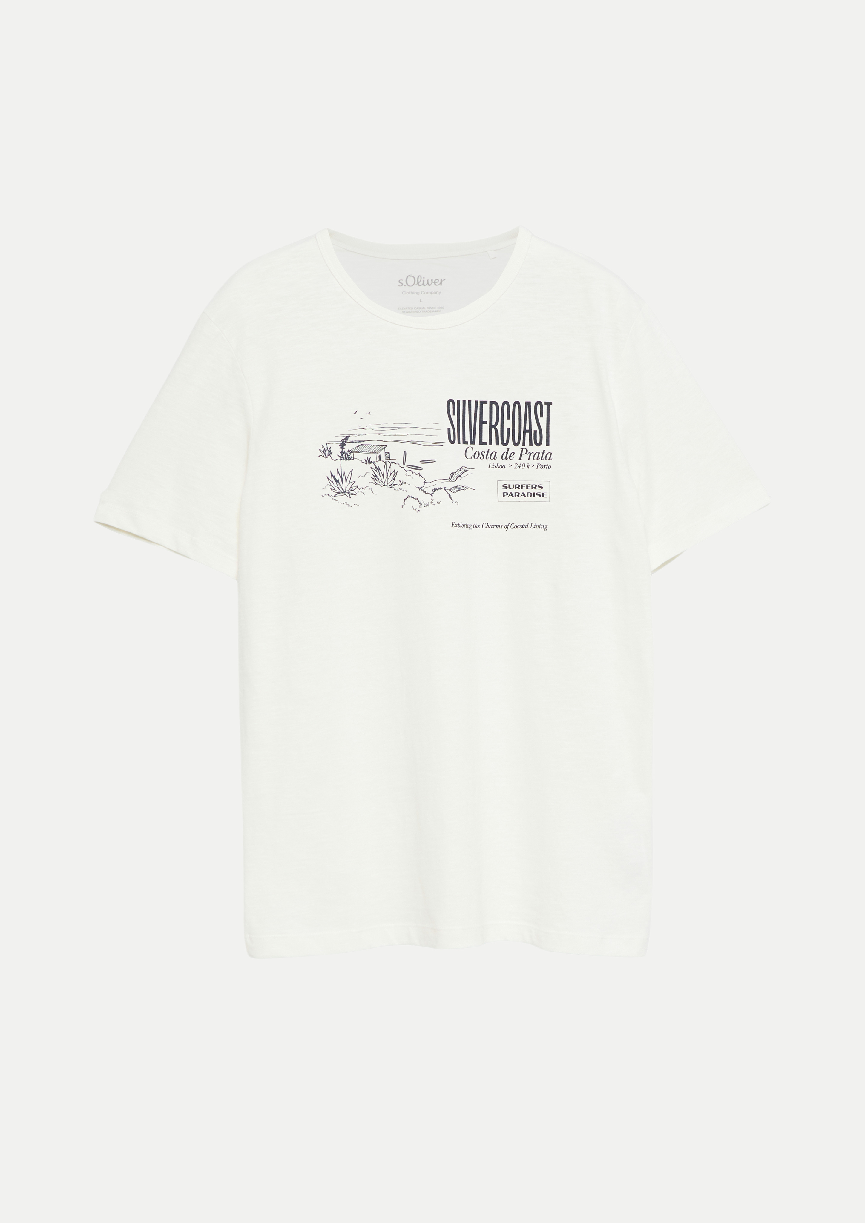 RED LABEL T-Shirt mit Frontprint Weiß S