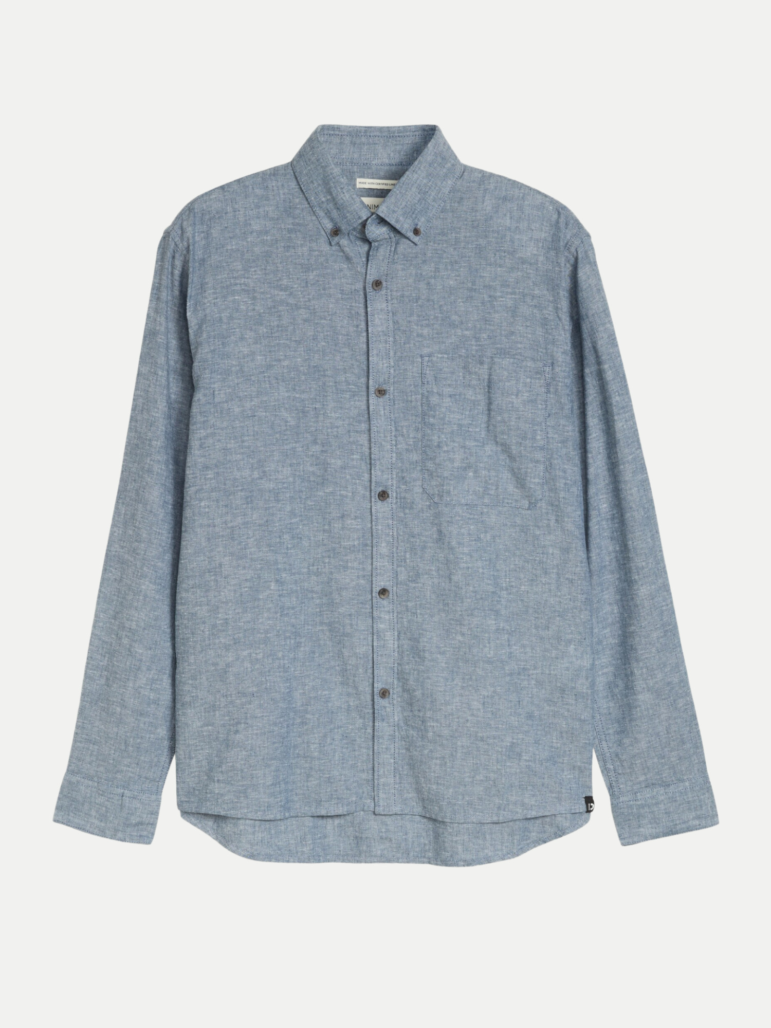 Leinenhemd mit Langarm Blau M