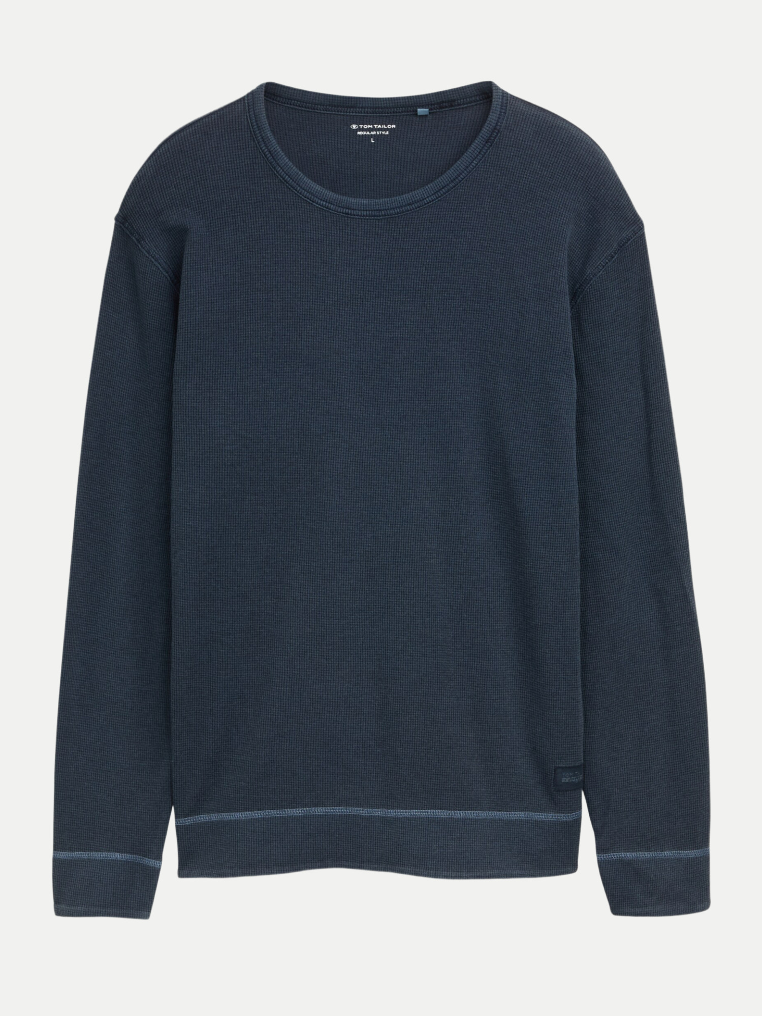 Langarmshirt mit Waffelstruktur Blau XL