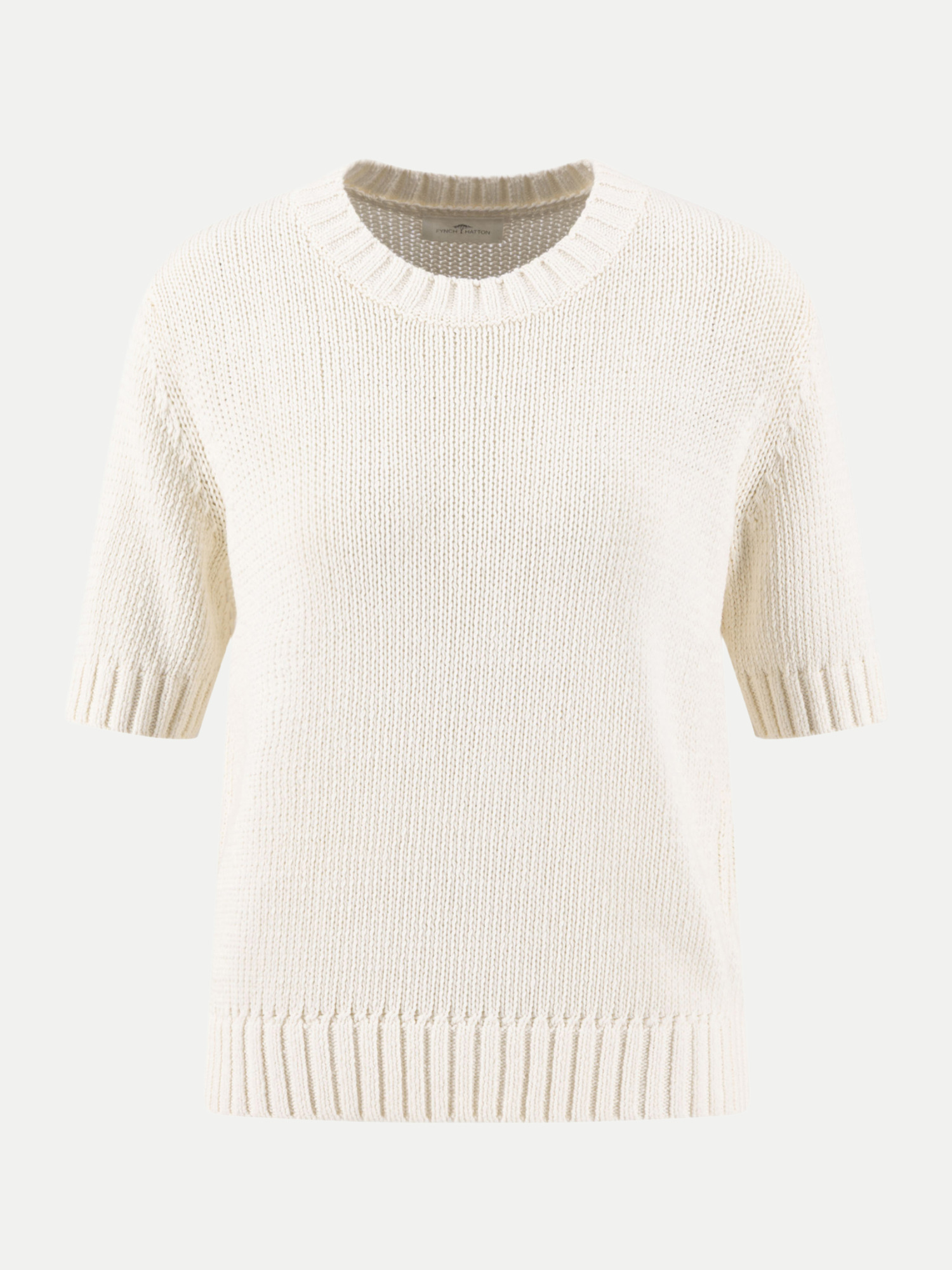 SHORTSLEEVE KNIT TAPE YARN SOLID Weiß L