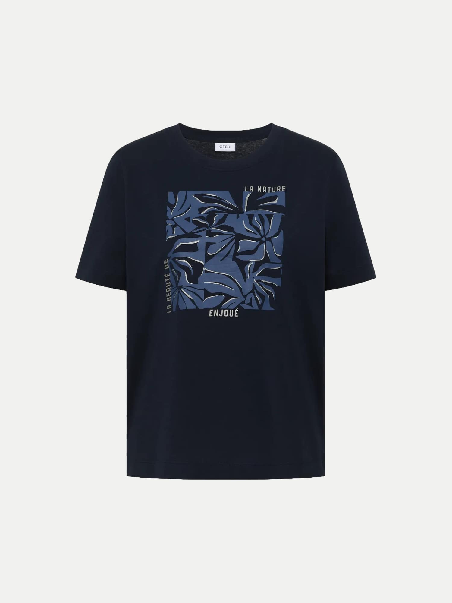 Cecil T-Shirt mit Frontprint Blau M