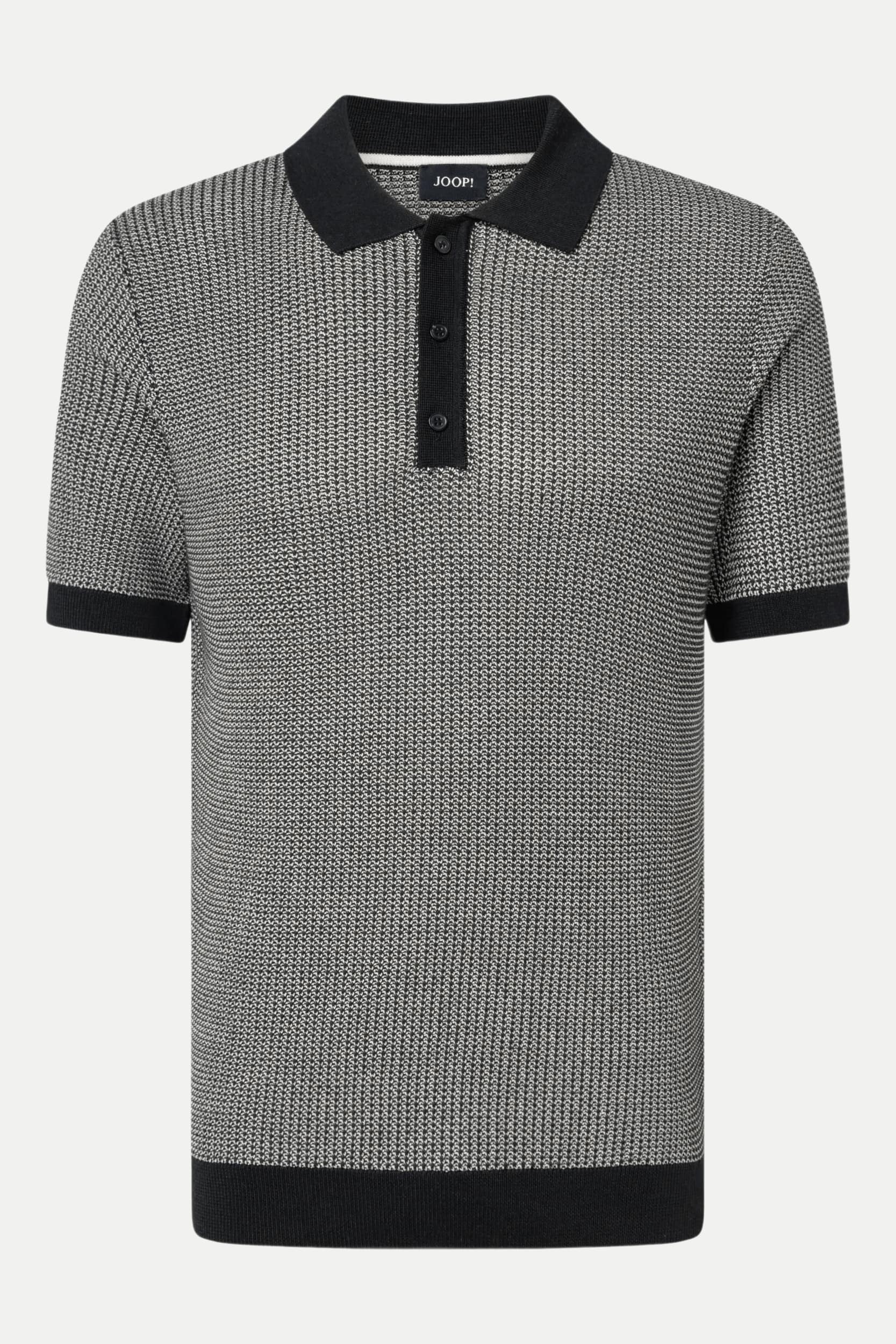 Poloshirt aus Strukturstrick Brianoro Grau L