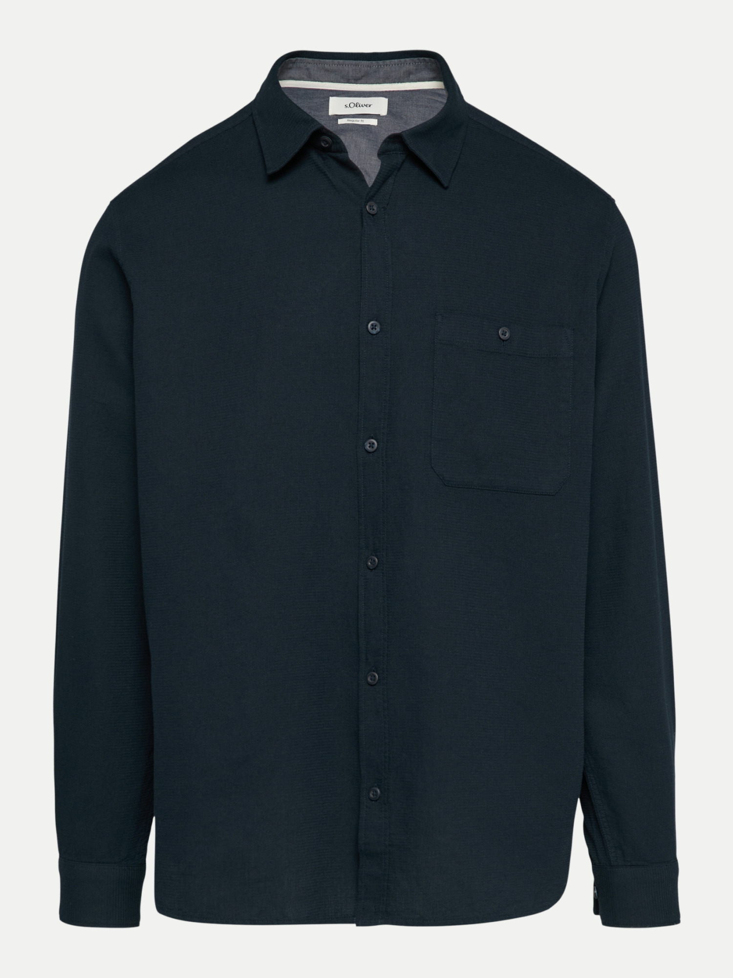 RED LABEL Regular-Fit Hemd mit Struktur Schwarz XL