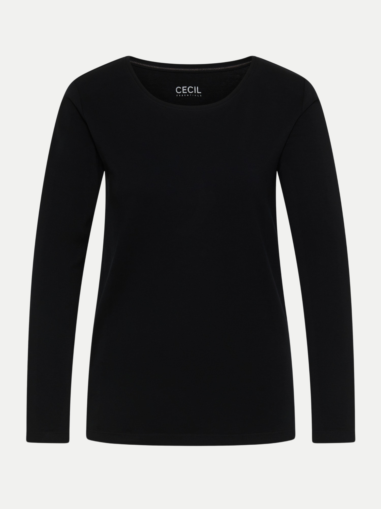Basic Langarmshirt Pia Schwarz XL