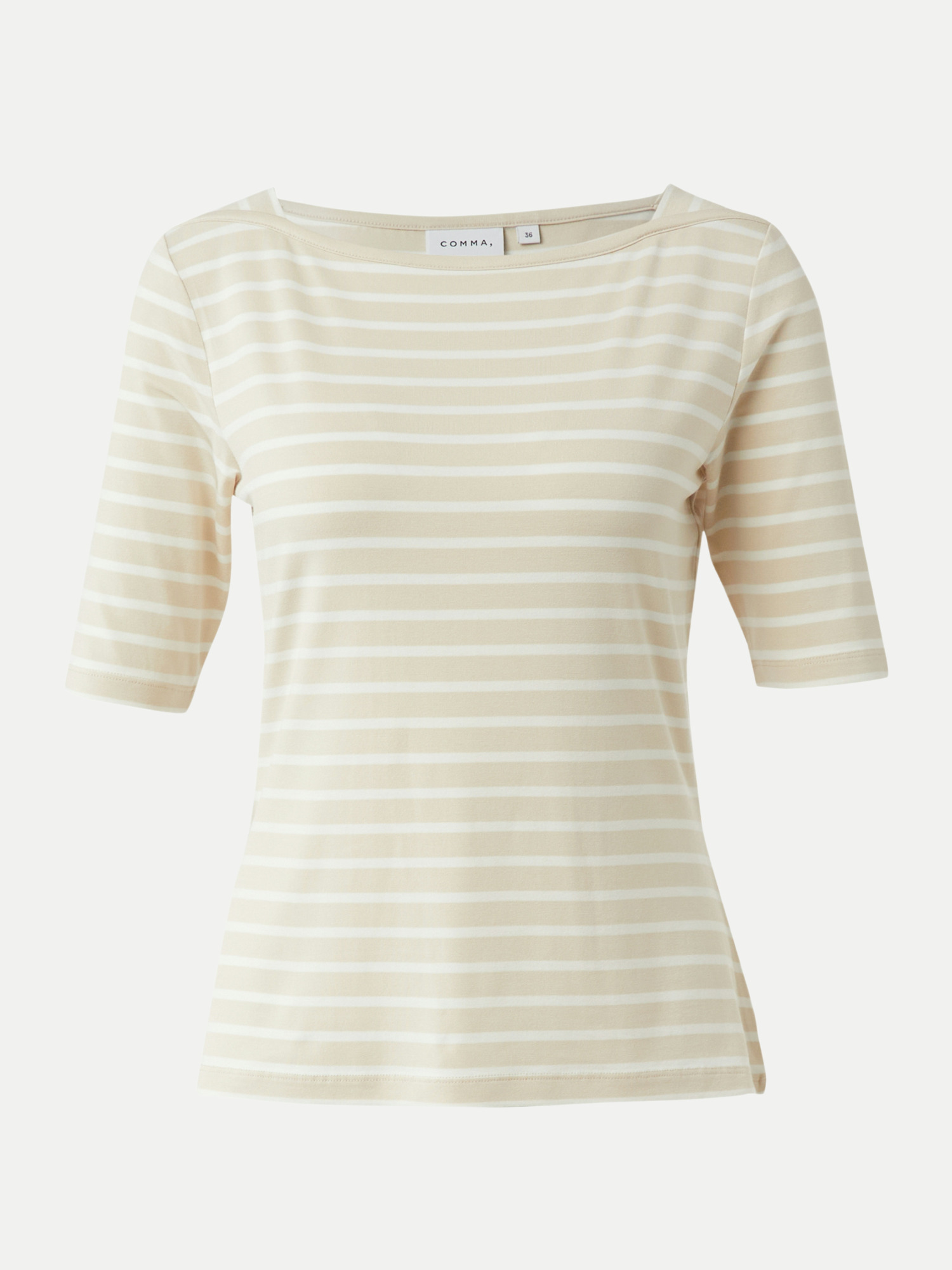Slim-Fit Streifenshirt Beige 44