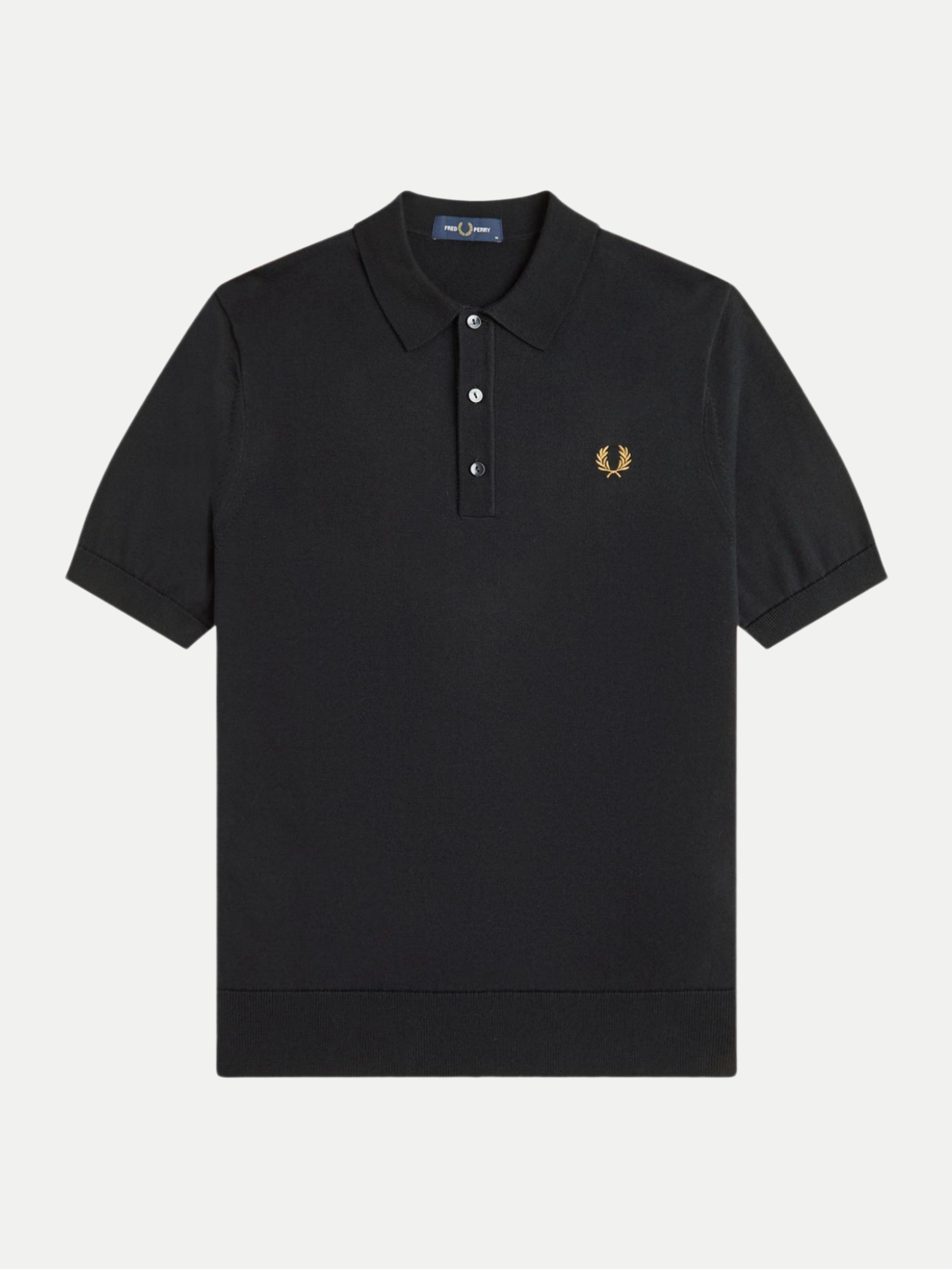 Strick-Poloshirt Schwarz XXL