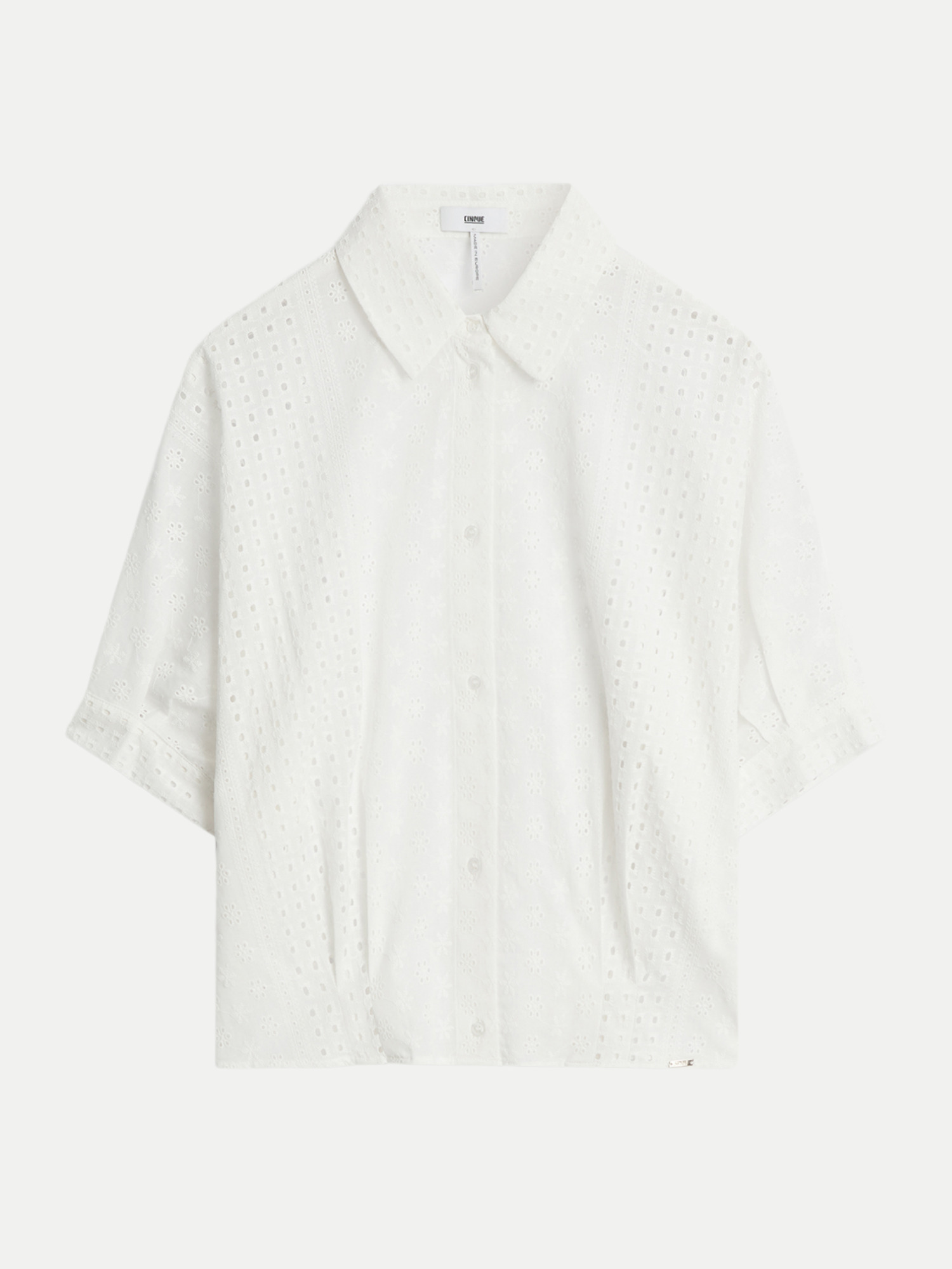 Kurzarm Bluse CITERNI mit Lochstickerei Weiß 34