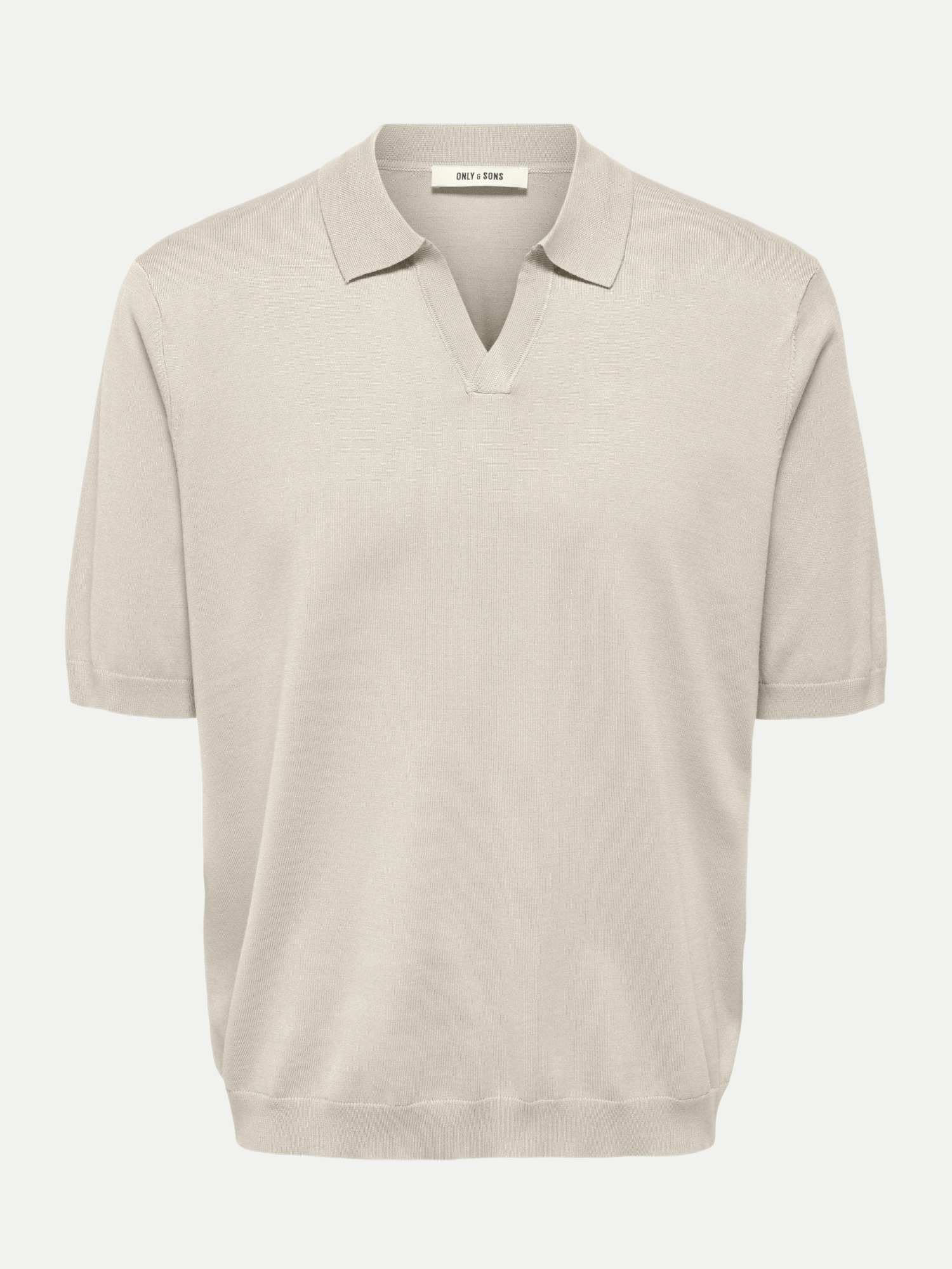 Gestricktes Poloshirt Beige S