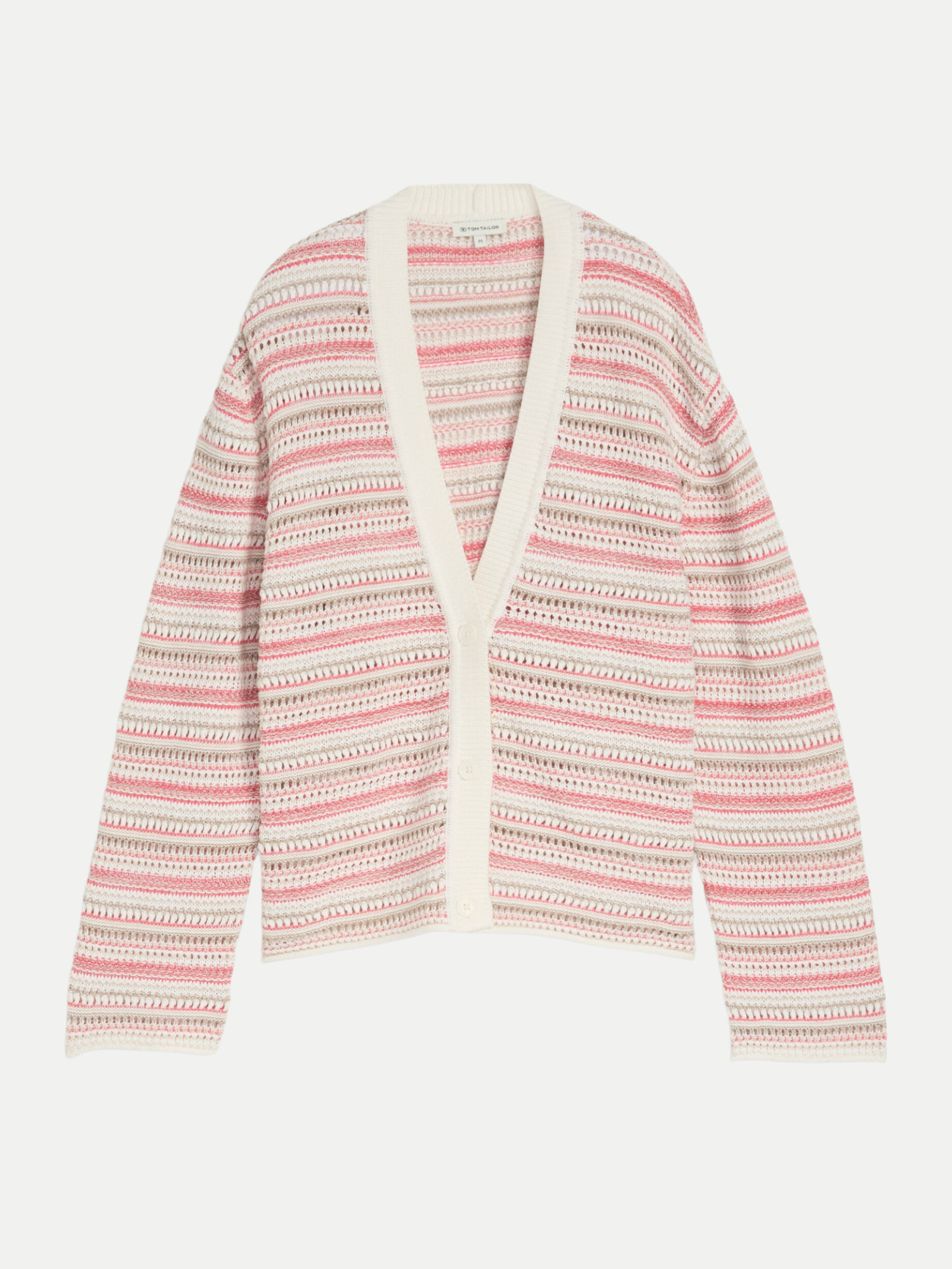 Gestreifte Strickjacke Mehrfarbig XL