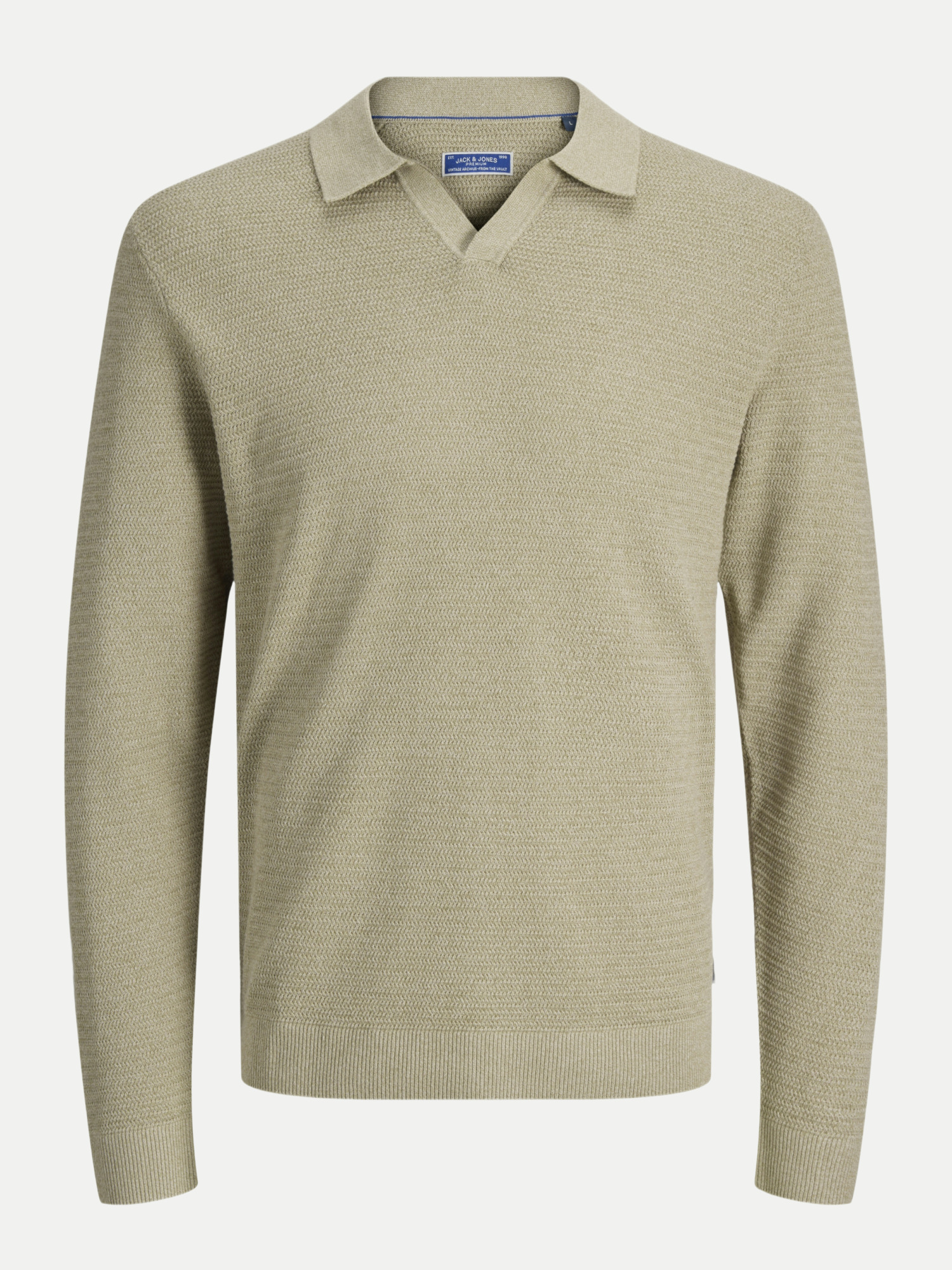 Poloshirt Flachstrick JPRBLURILEY Beige XXL
