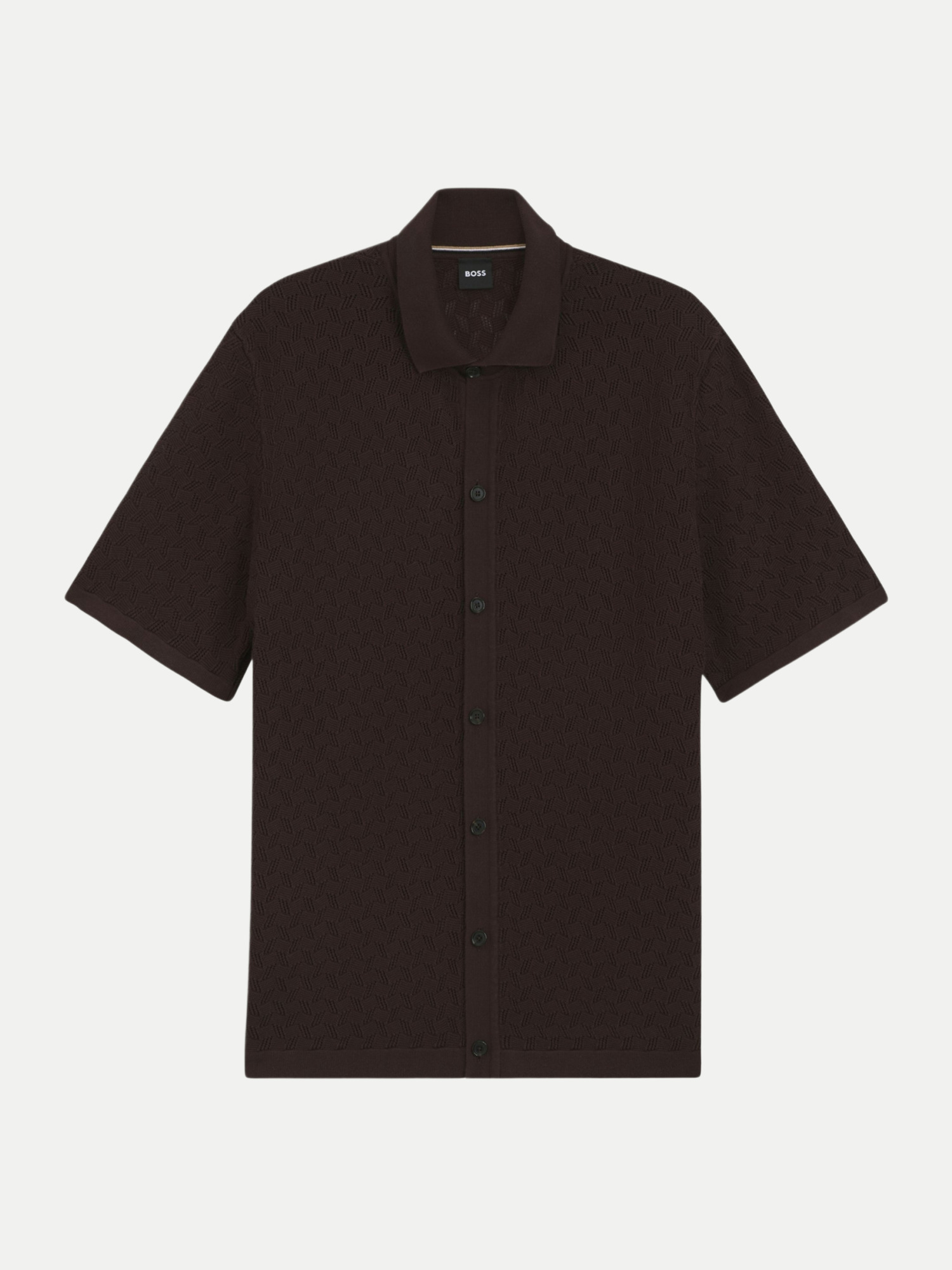 Boss Black Strick-Hemd Braun M