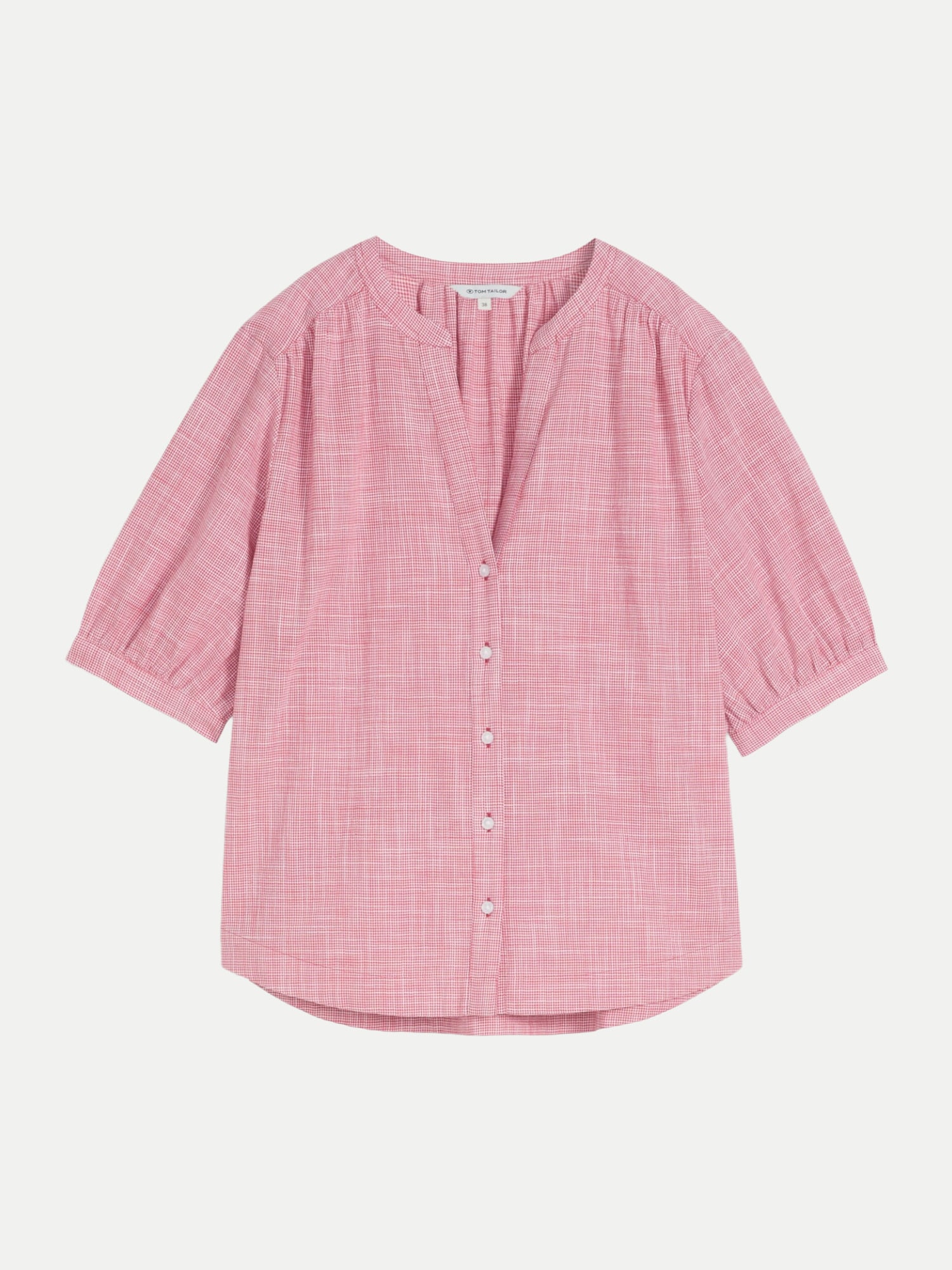 Bluse mit V-Ausschnitt Rosa 46