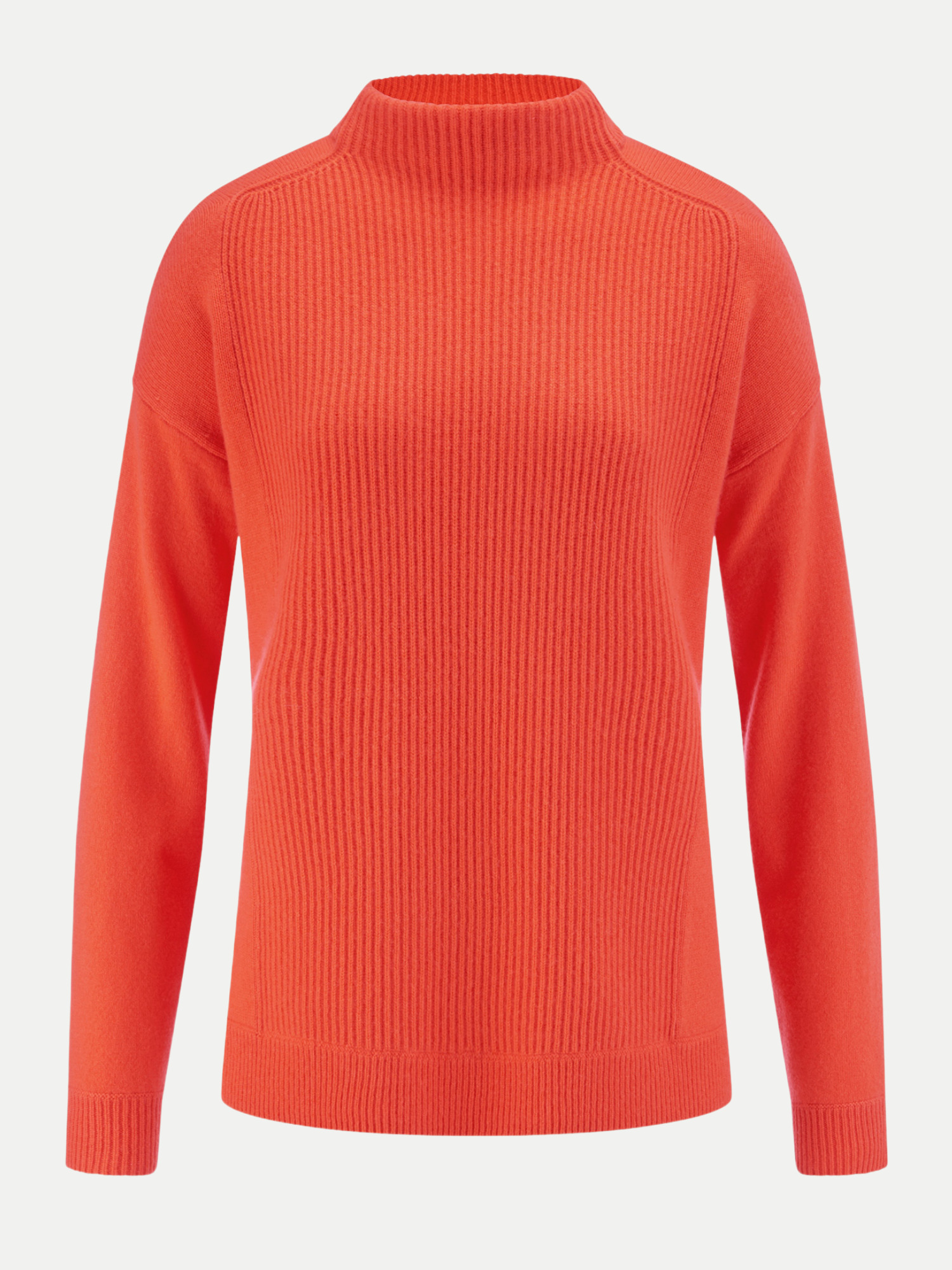 Pullover mit gestreiftem Look Orange XS