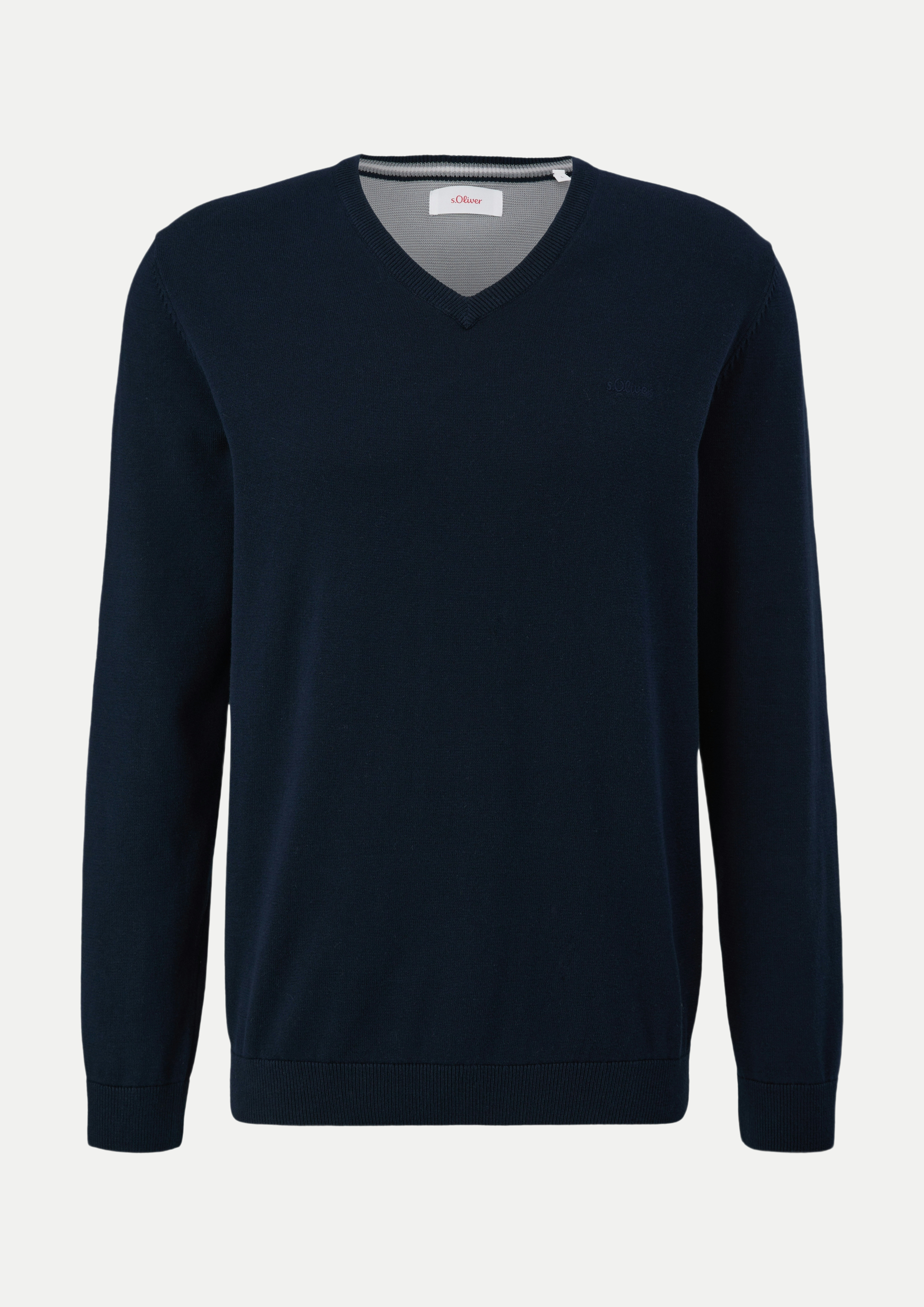 RED LABEL Strickpullover mit V-Ausschnitt Blau M
