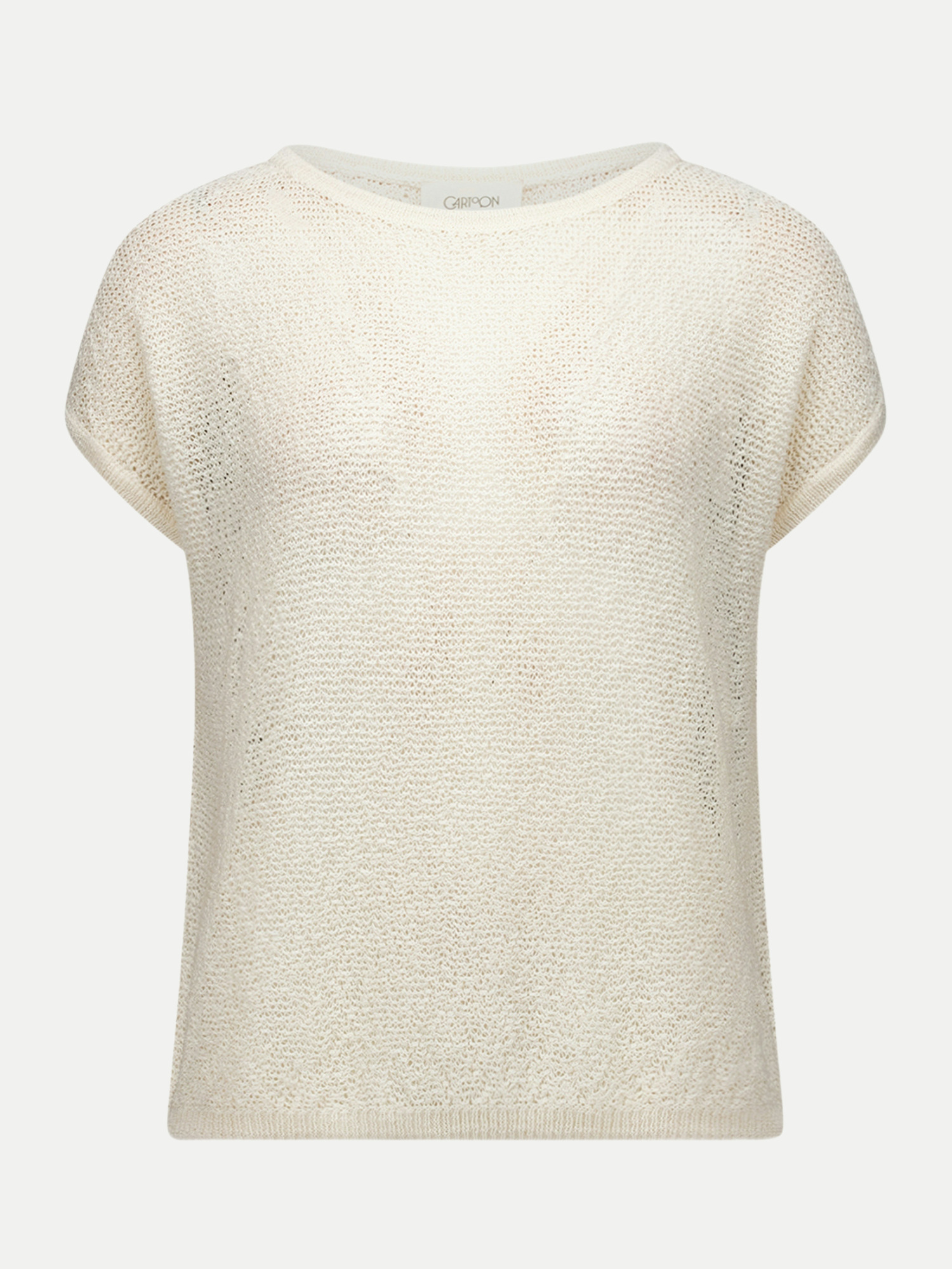 Kurzarm Strickpullover Beige 42