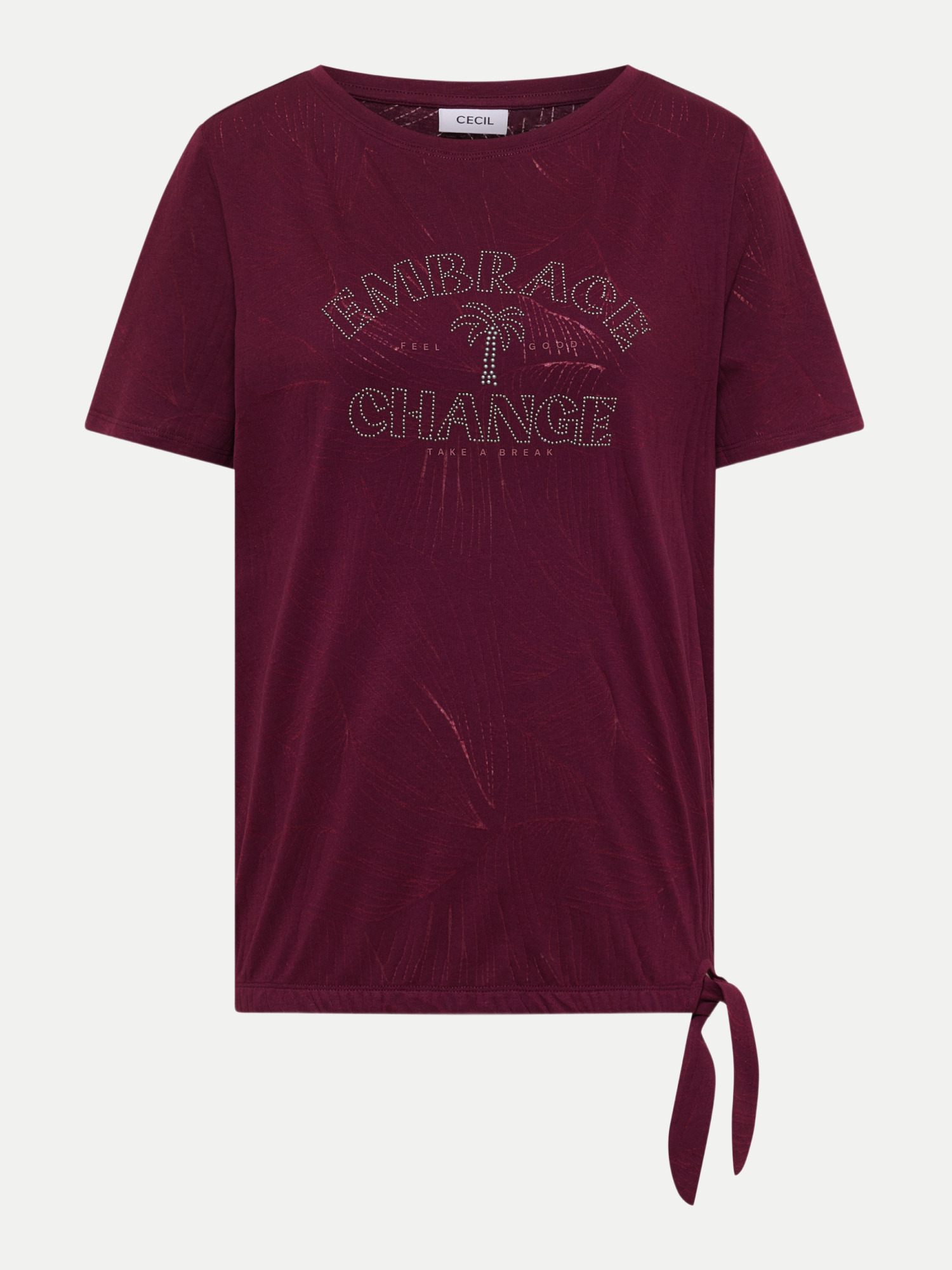 T-Shirt mit Knotendetails Rot M