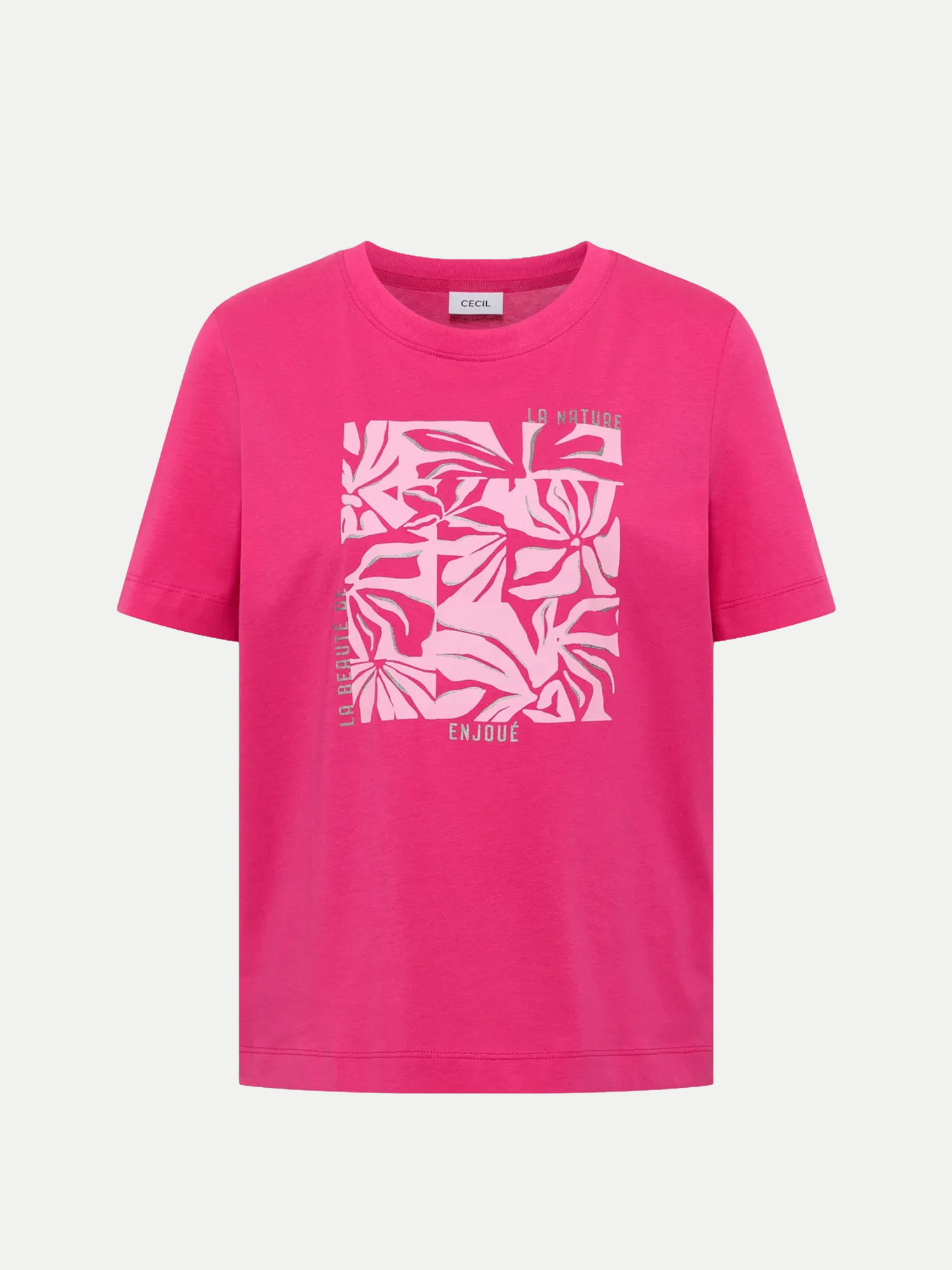 Cecil T-Shirt mit Frontprint Pink L
