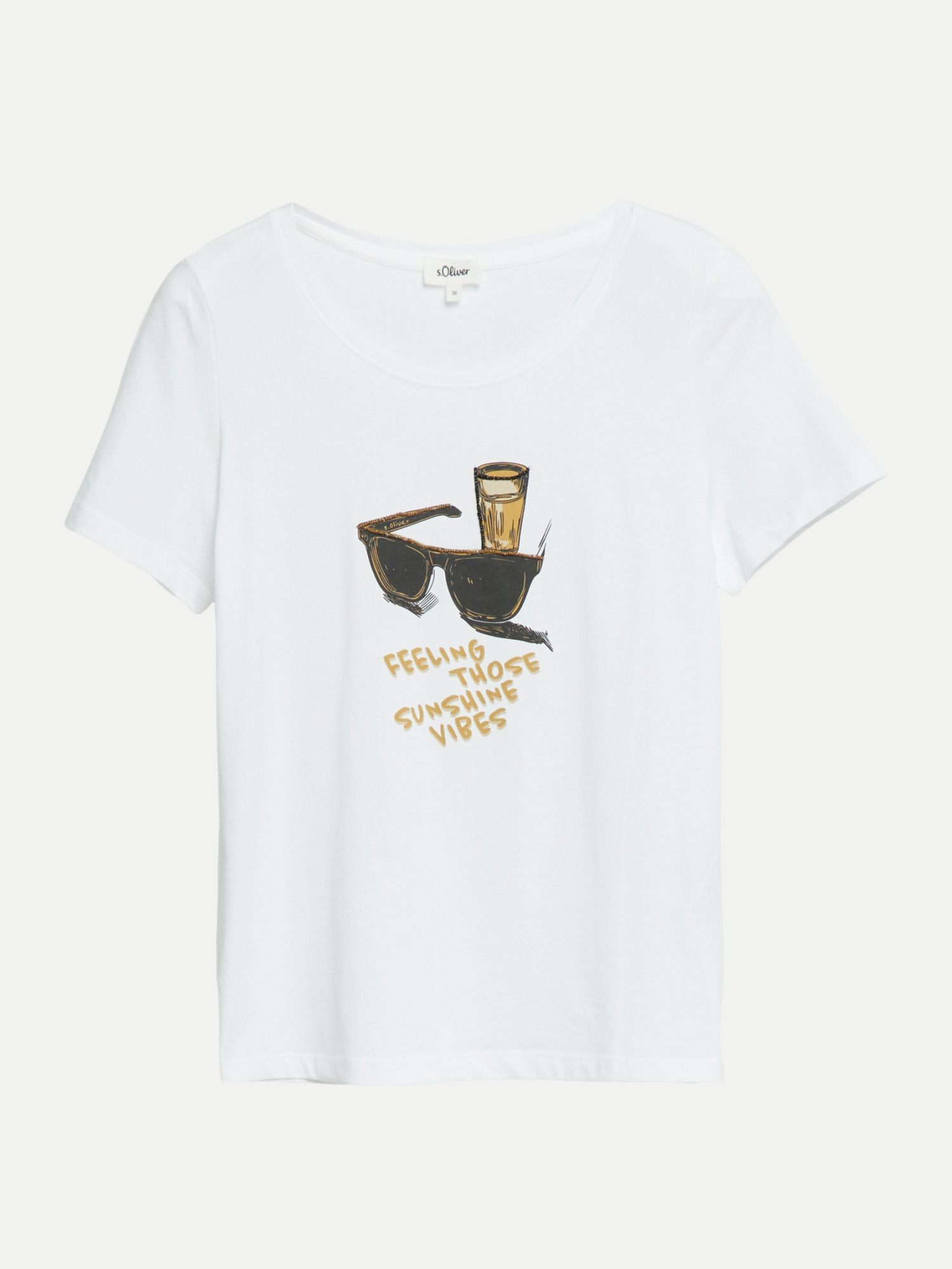 RED LABEL Regular-Fit T-Shirt mit Frontprint Weiß 42