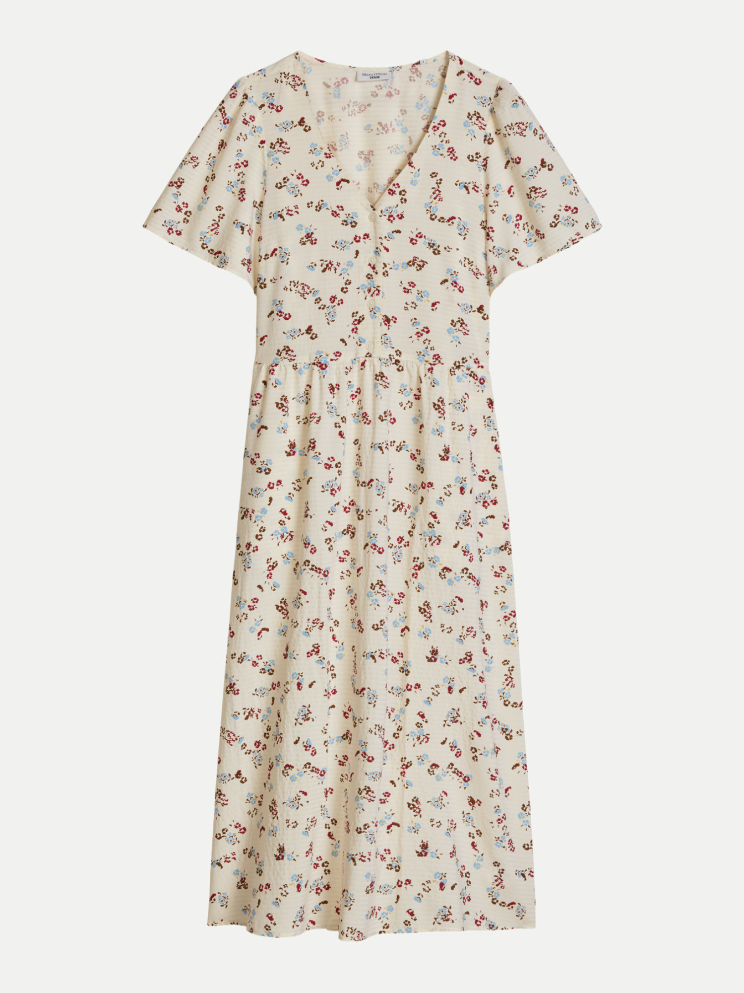 Marc O' Polo Midi-Kleid mit Allover-Print Beige S