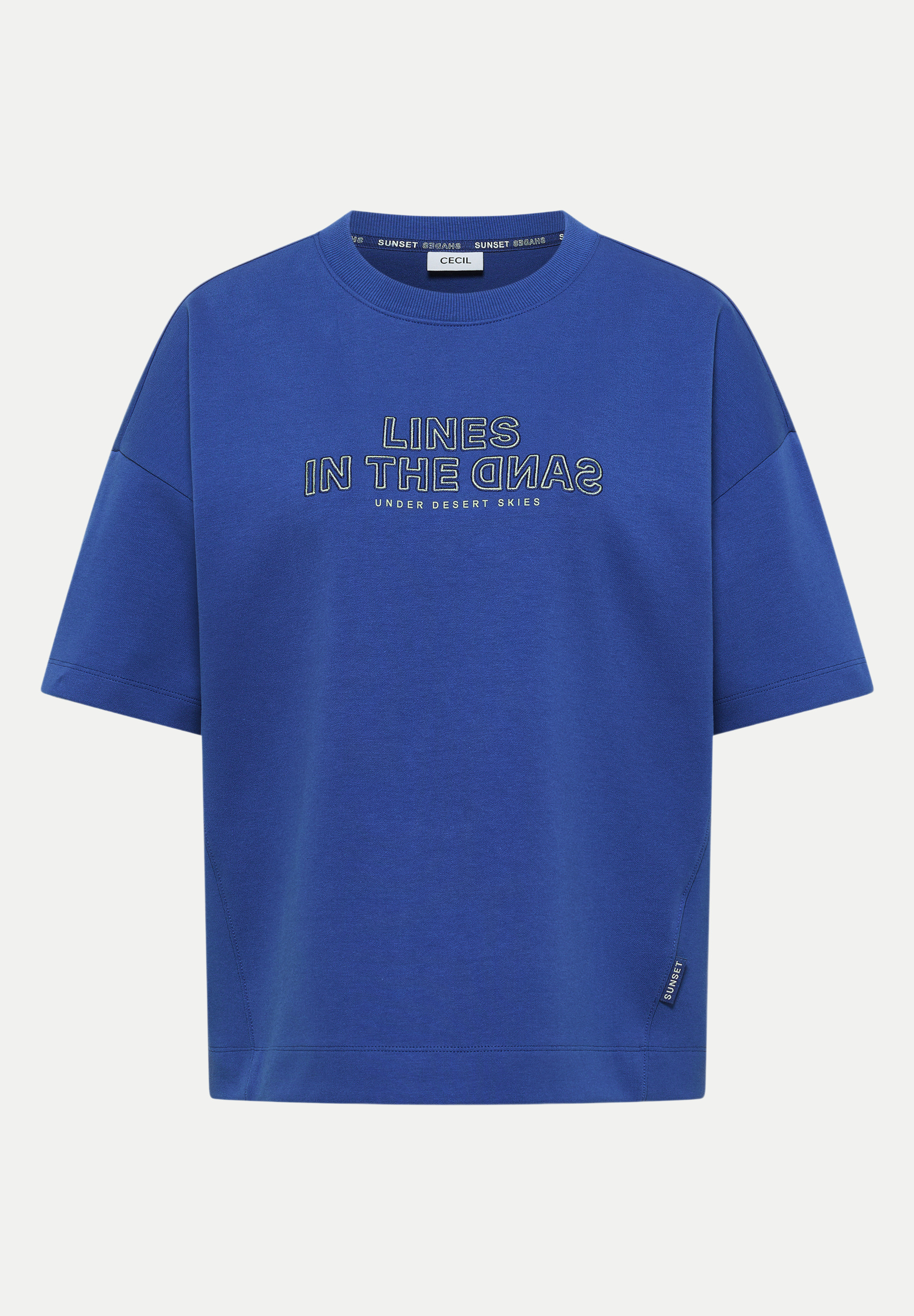 Cecil Kurzarm-Sweatshirt Blau M