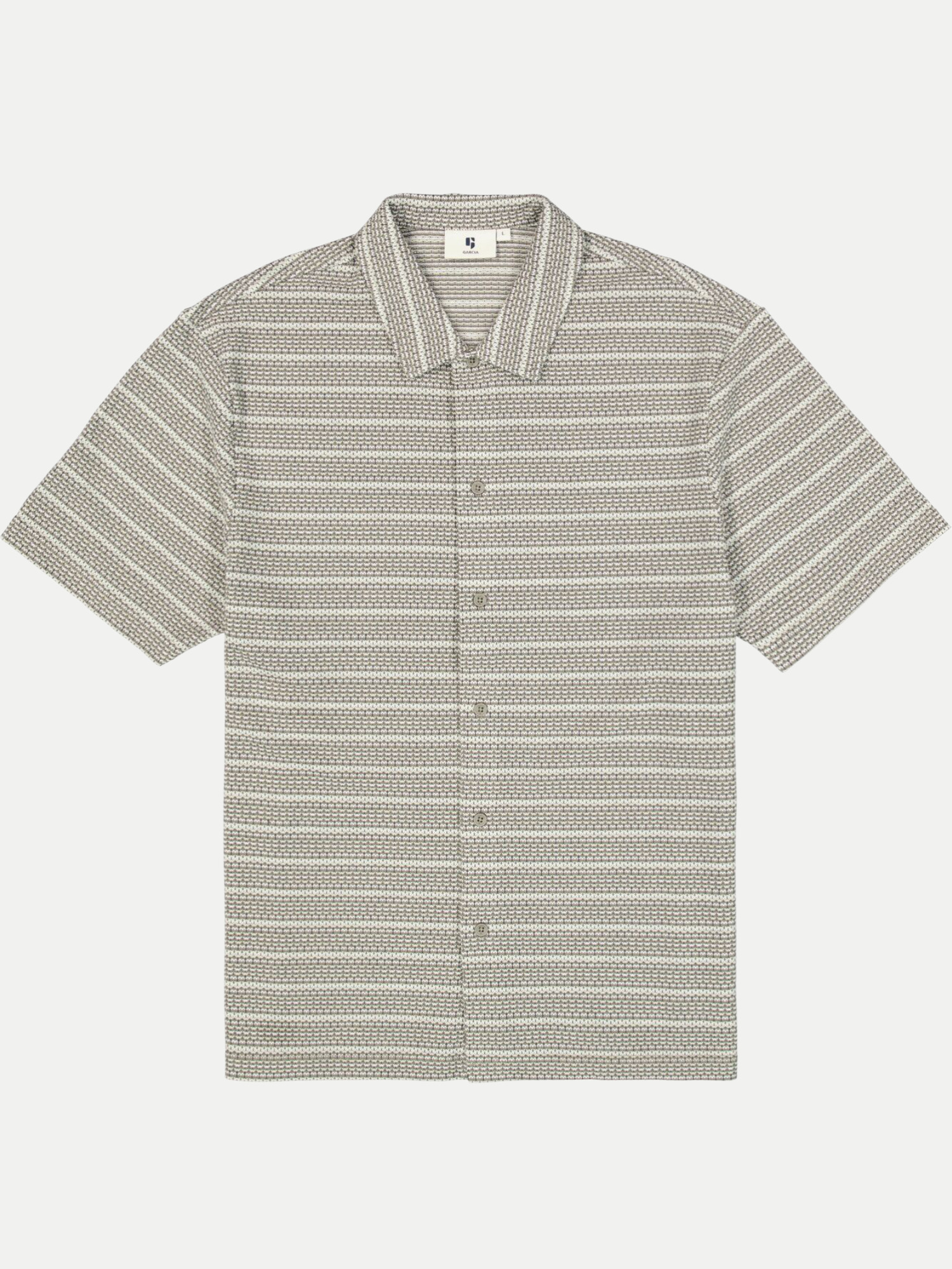 Gestreiftes Strickhemd Beige L