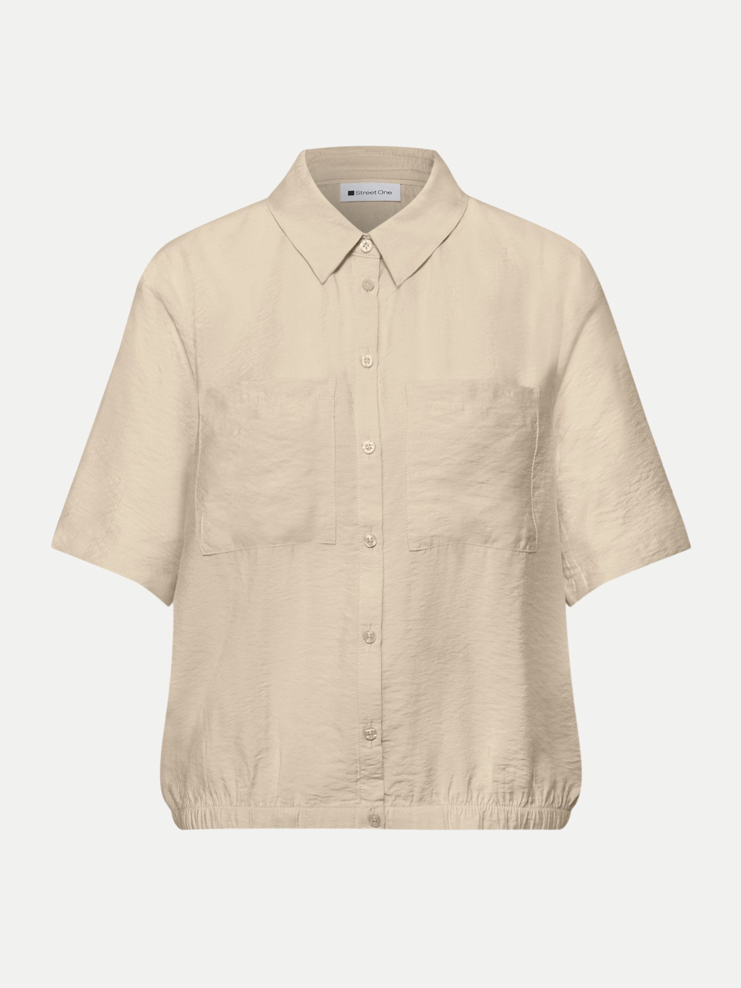Kurzarm-Hemdbluse Beige 40