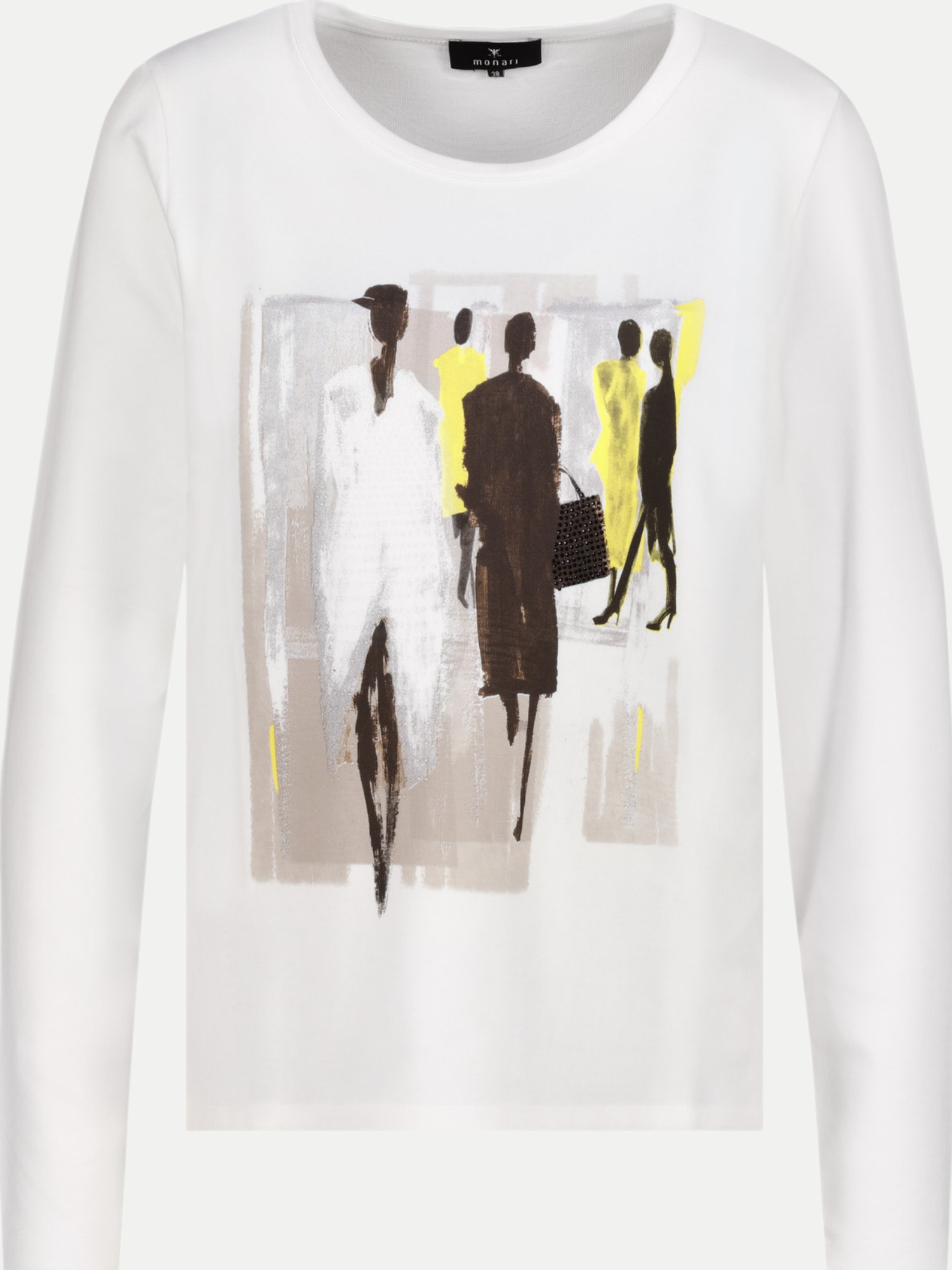 Monari Langarmshirt Weiß 46