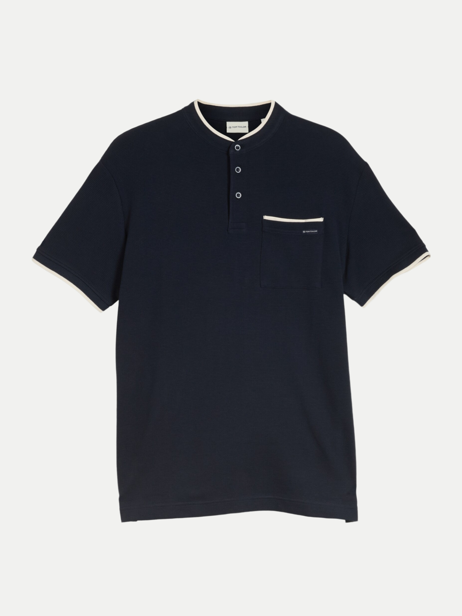 Structured stand-up polo Blau L