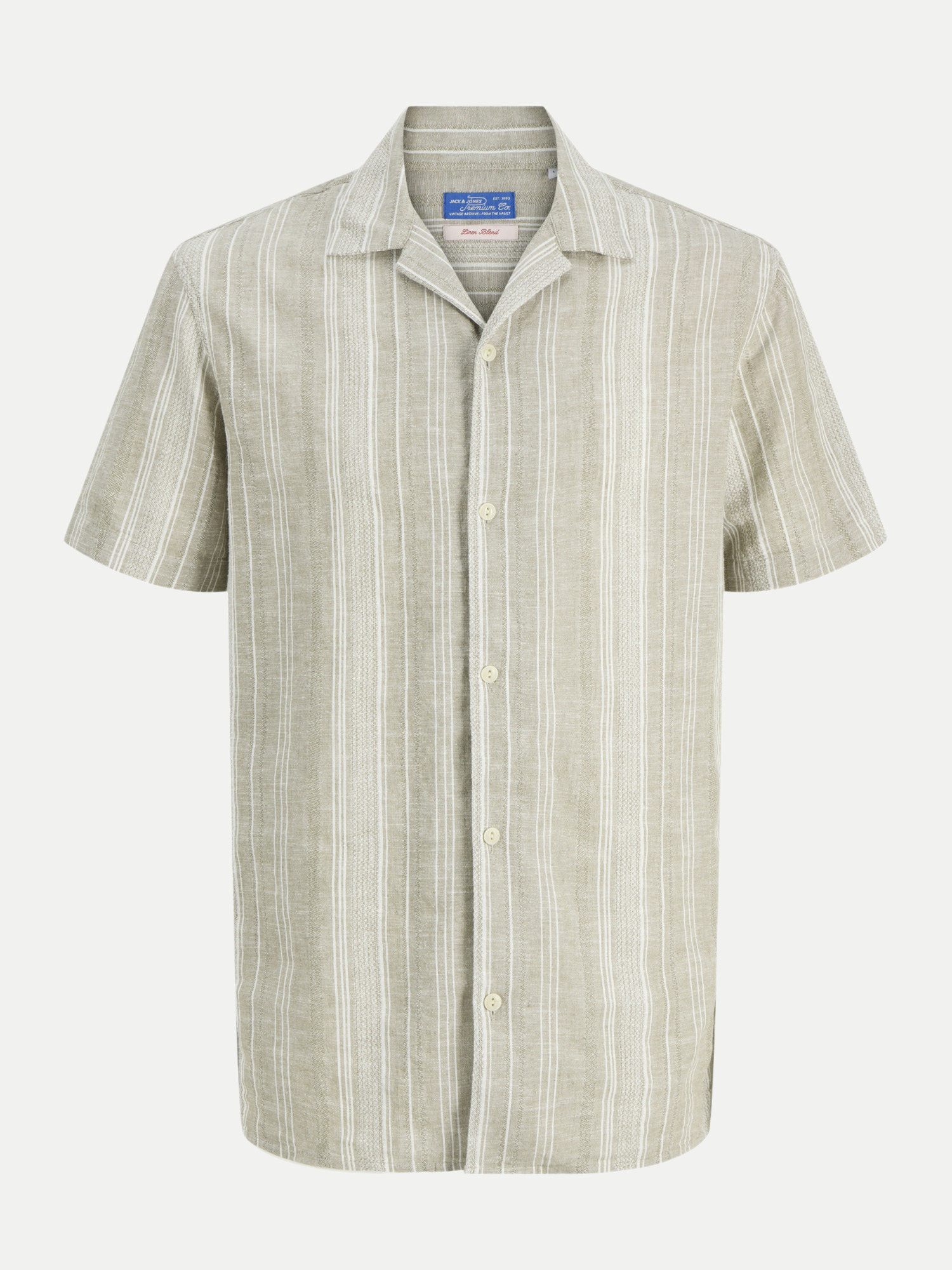 Hemd mit gestreiftem Muster Beige M