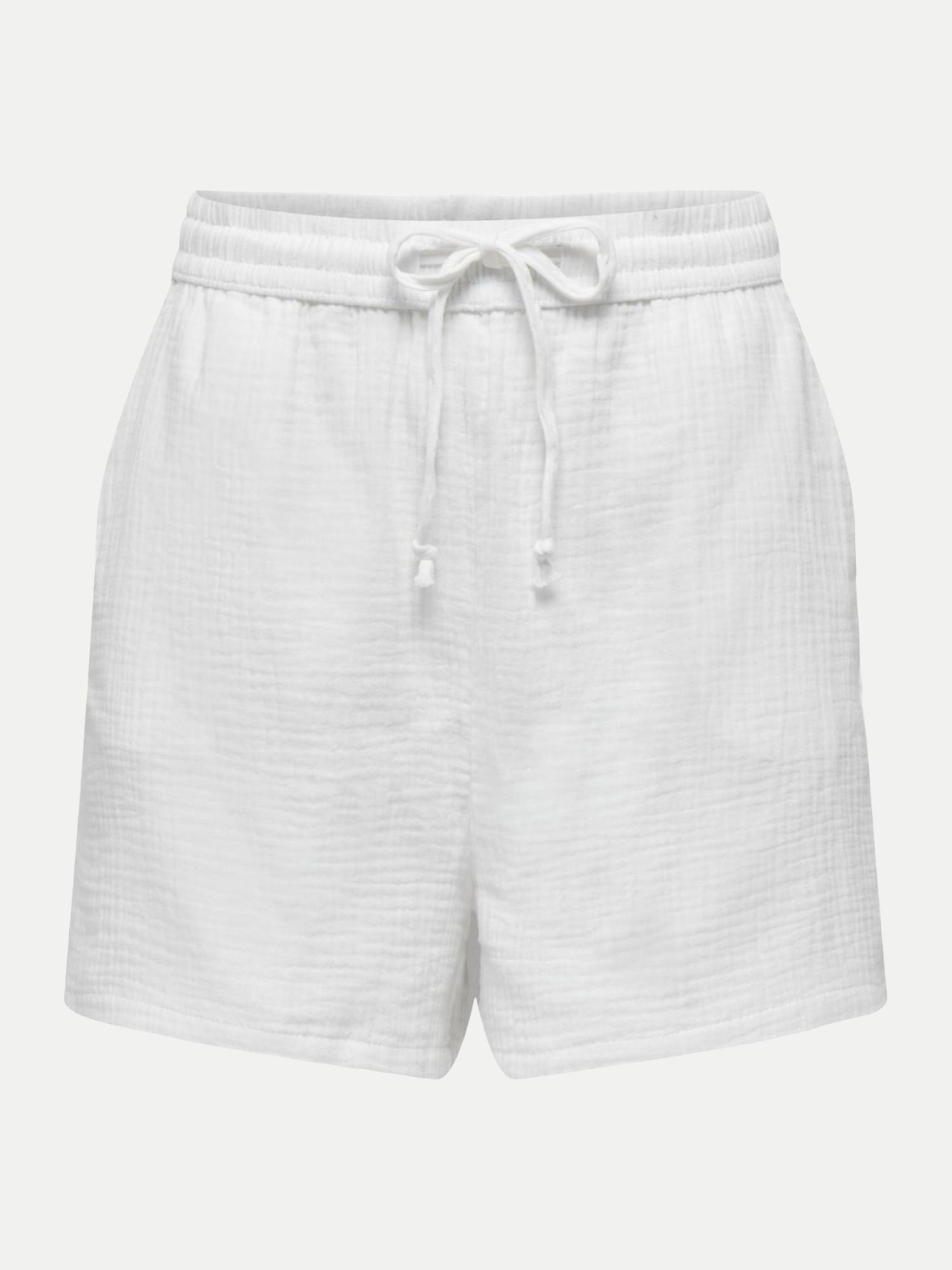 Shorts mit Strukturmuster Weiß M