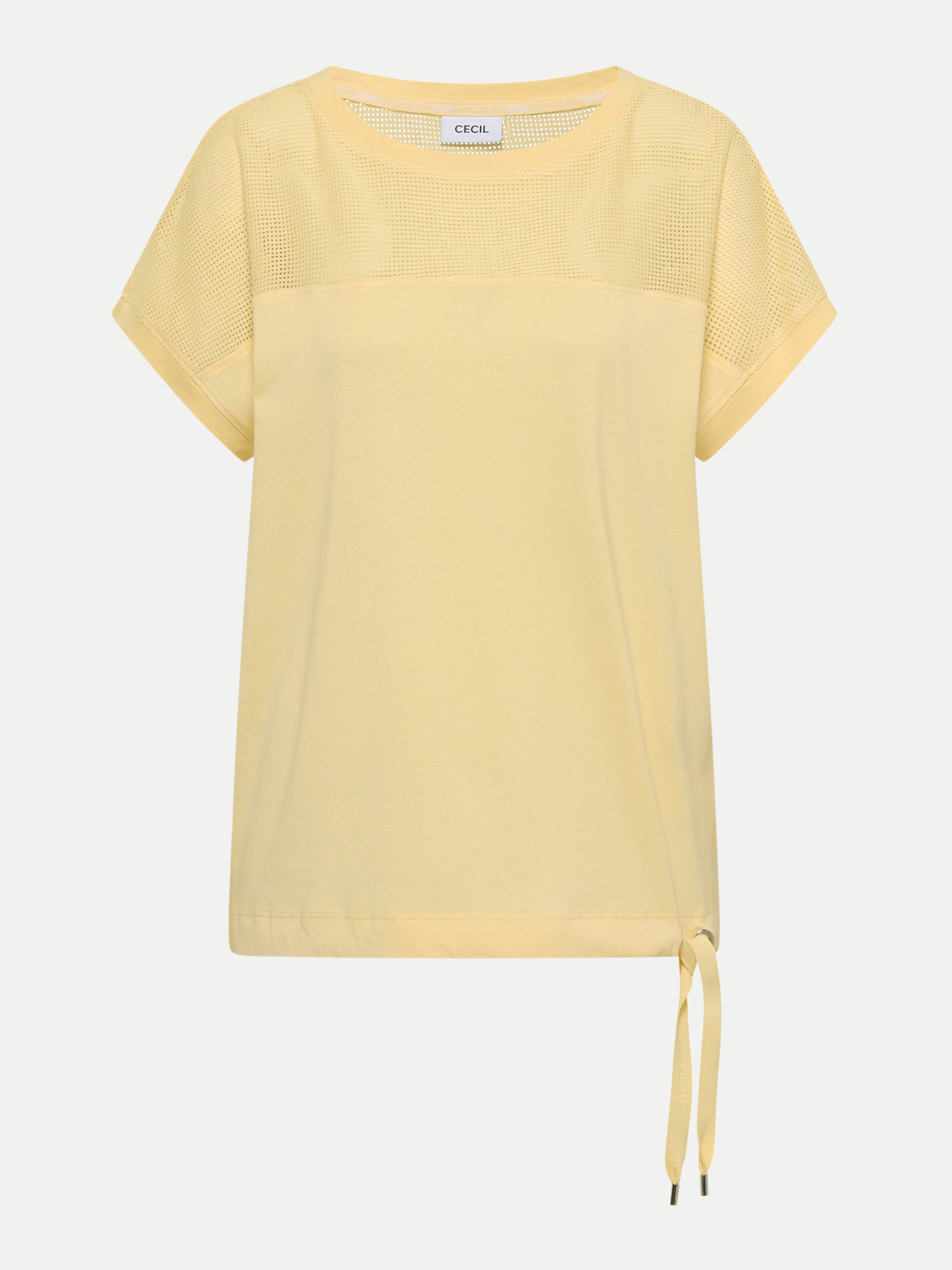 T-Shirt mit Mesh-Einsatz Gelb M