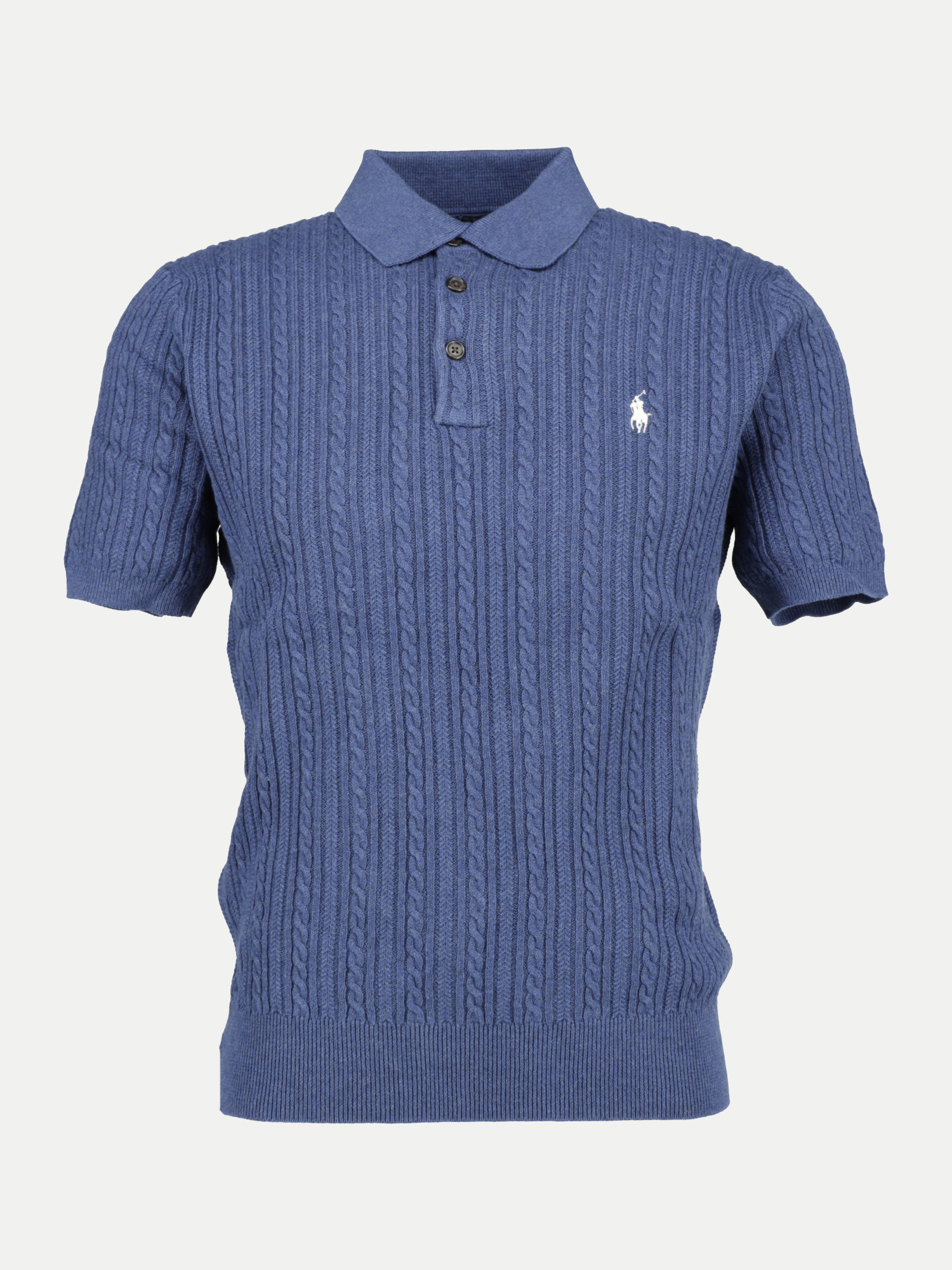 Polo Halbarm Strickpolo Blau S