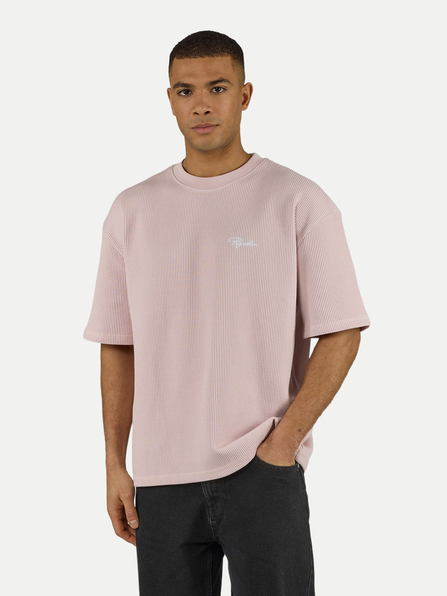 Signar Oversized Rib Tee Rosa L