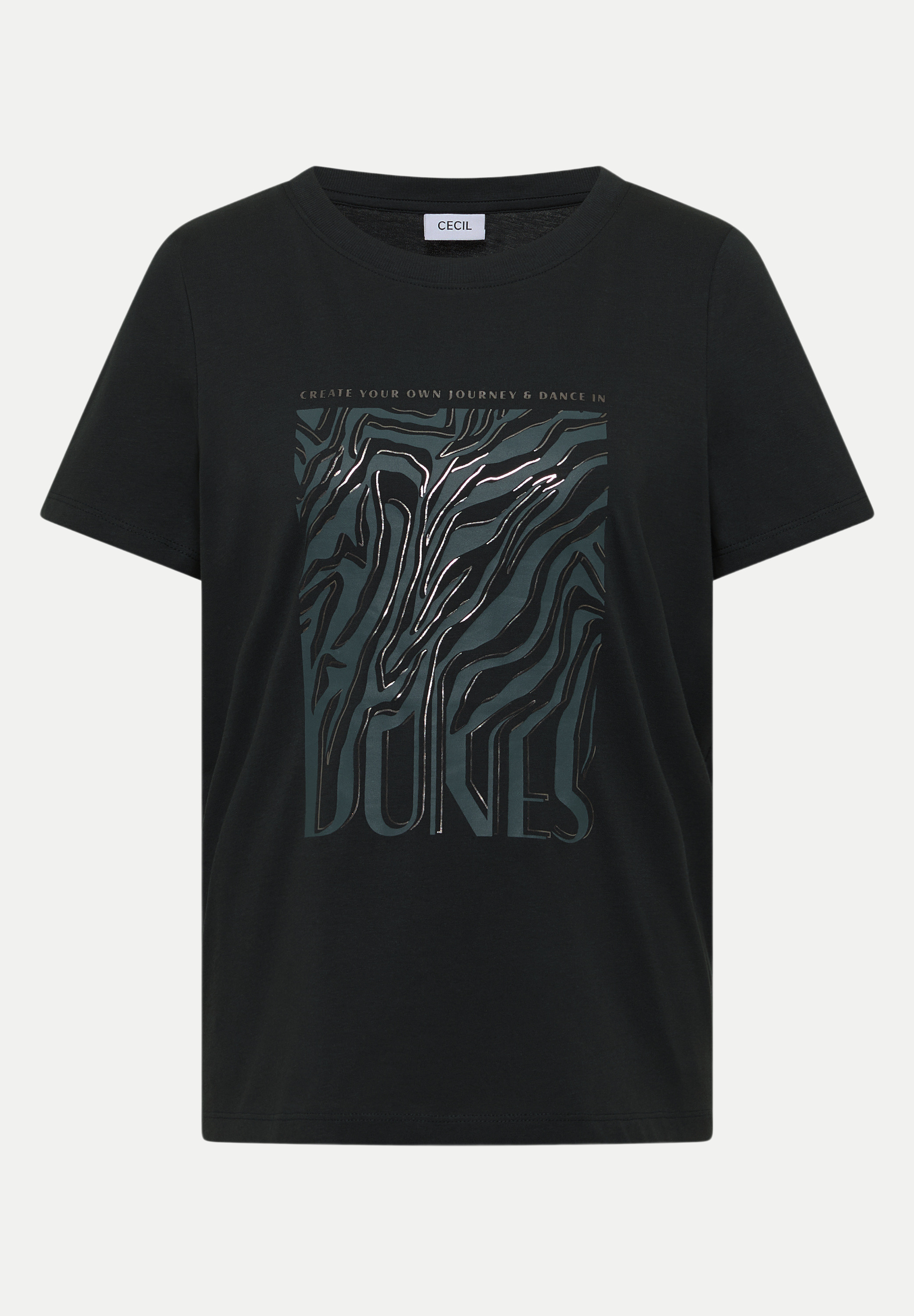 T-Shirt mit Folienprint Schwarz M
