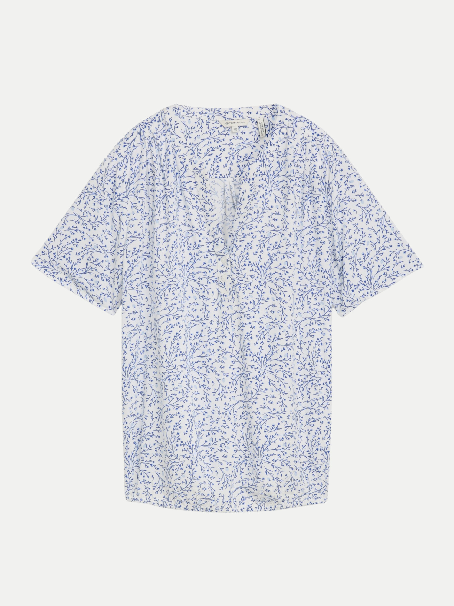 Bluse mit Floral Muster Blau 42