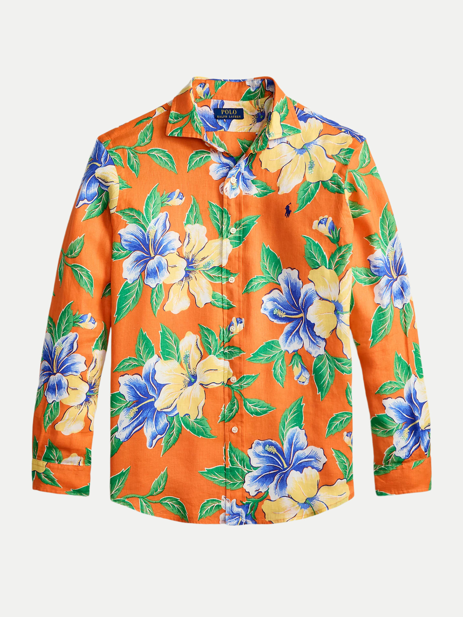 Polo Leinenhemd Orange M