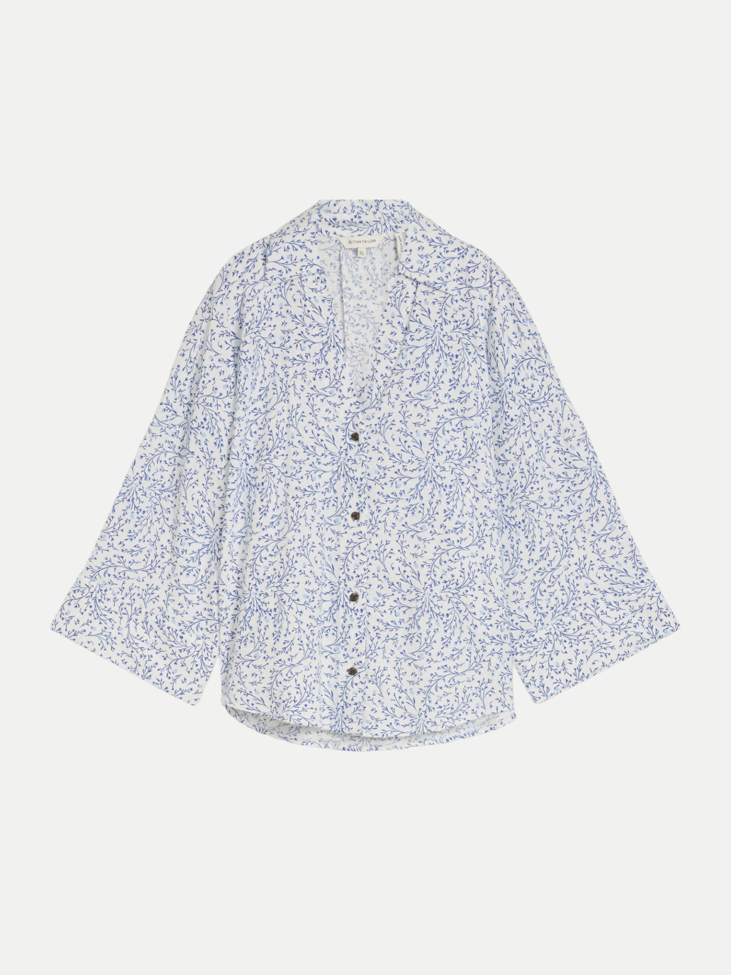 Leinenbluse mit 3/4 Arm Blau 44