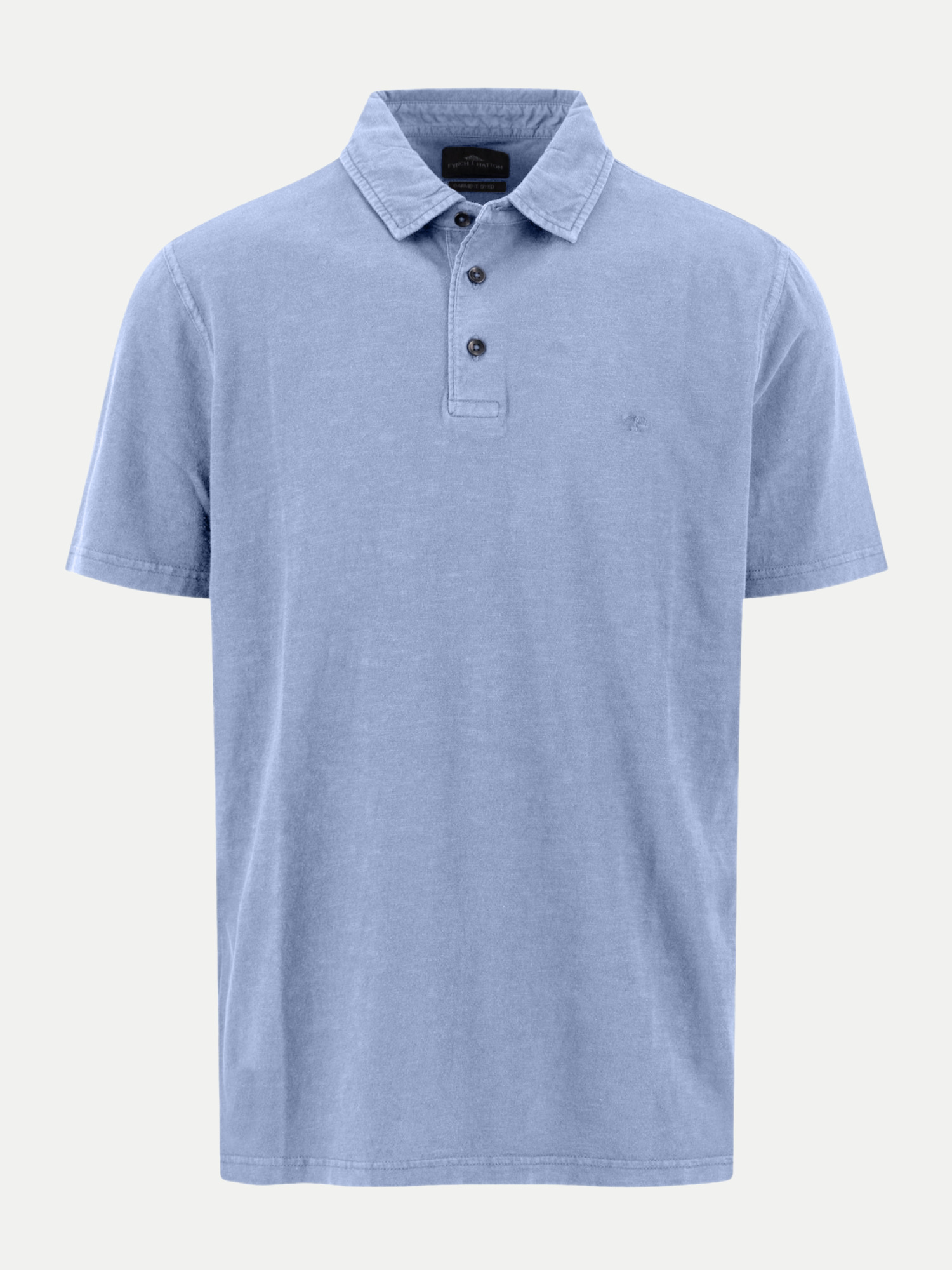 Polo, garment dyed Blau M