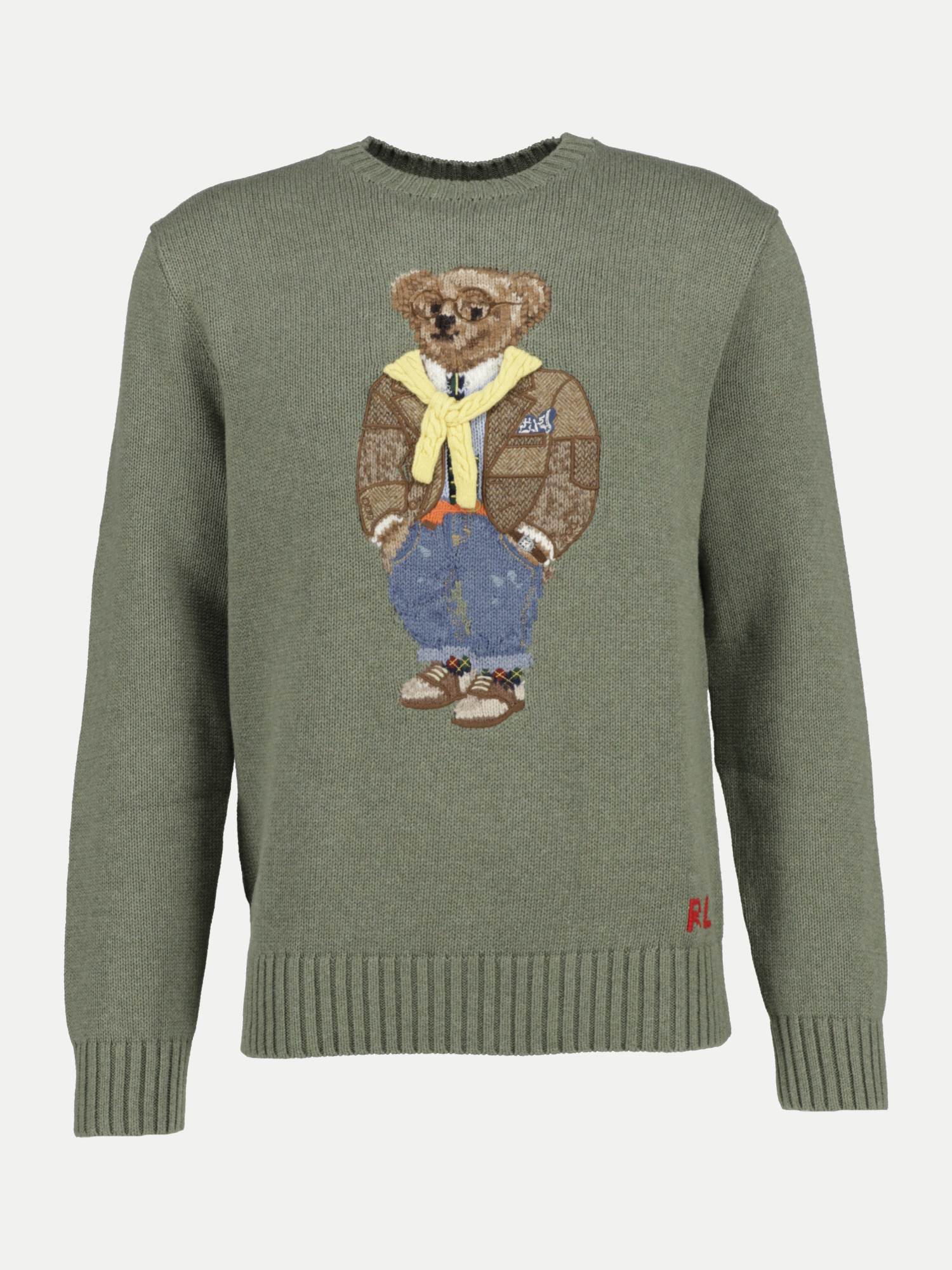 Polo Strick-Pullover mit Polo-Bär Grün L